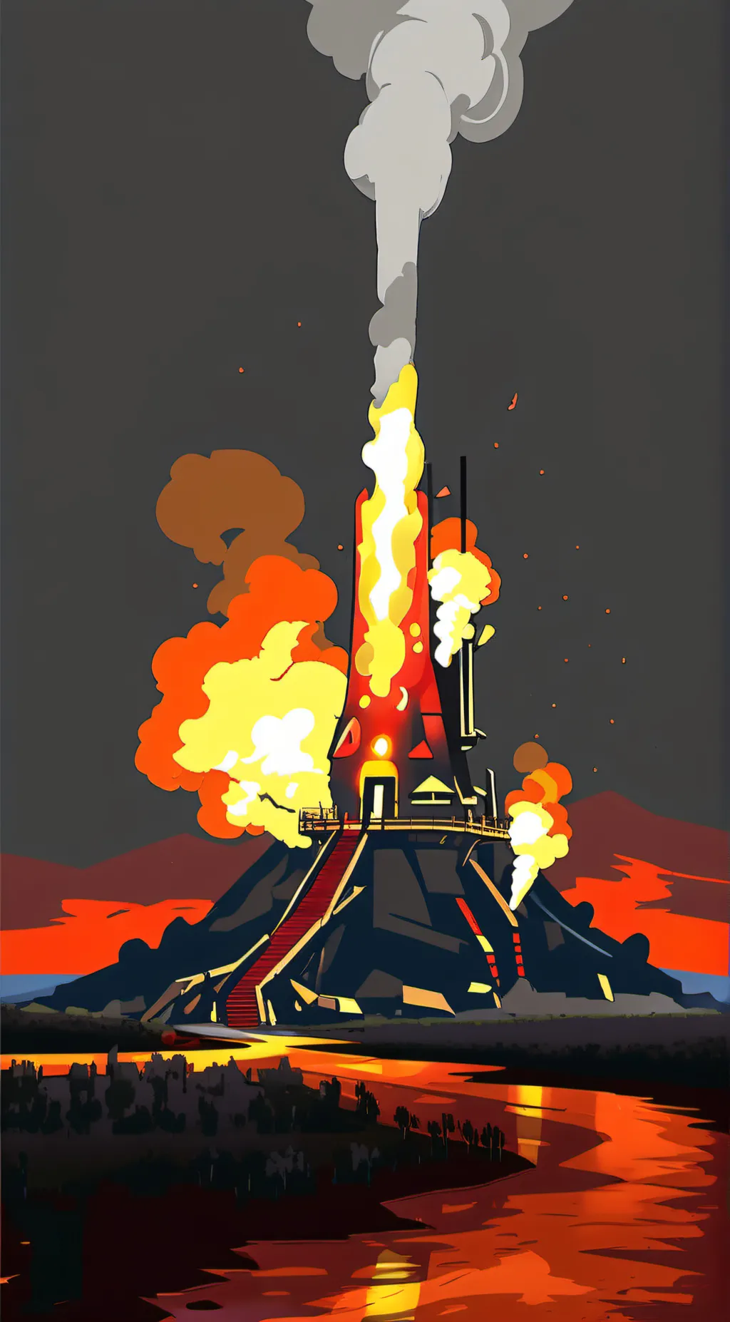 ai character: Fire ball background