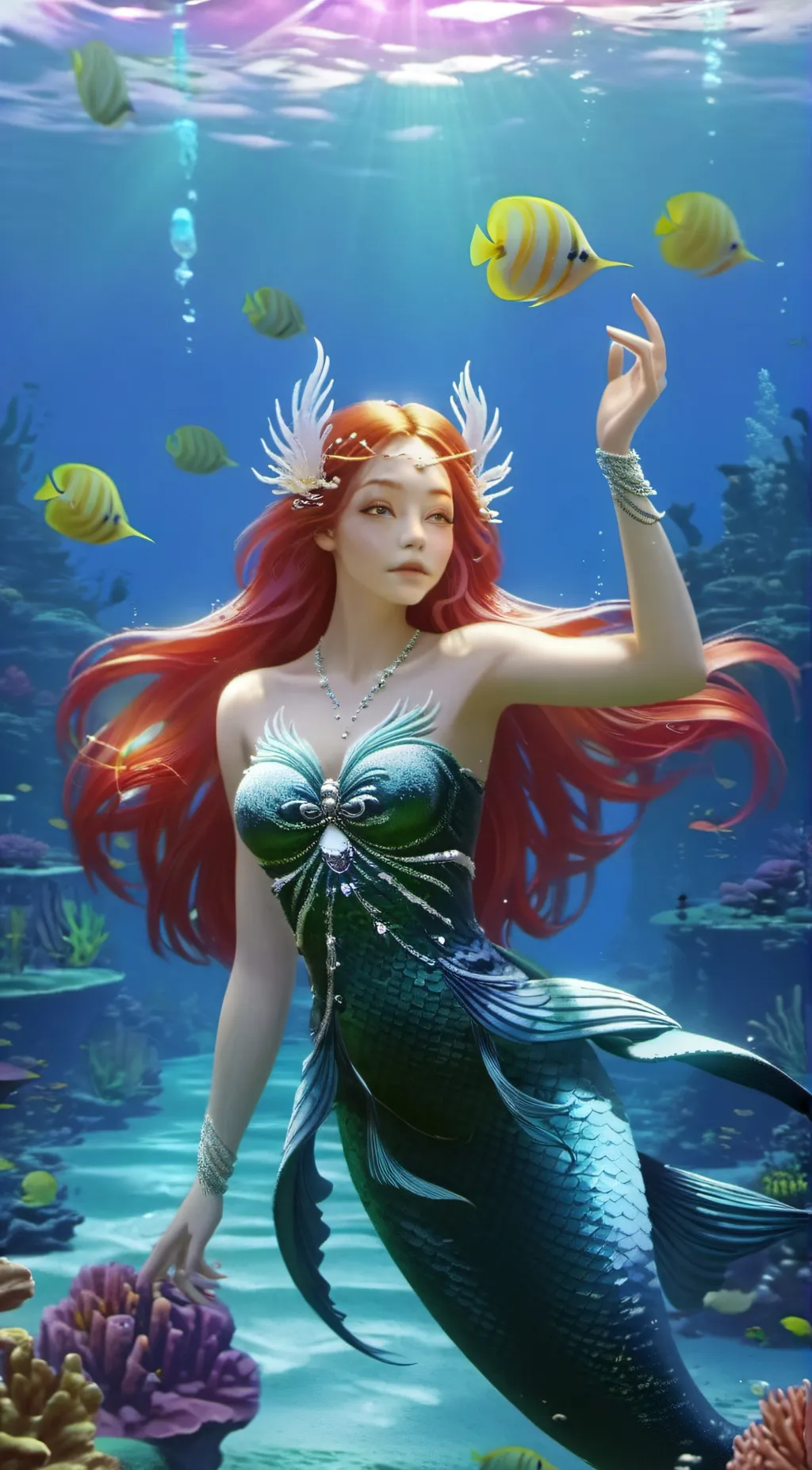 ai character: Aquamarina background