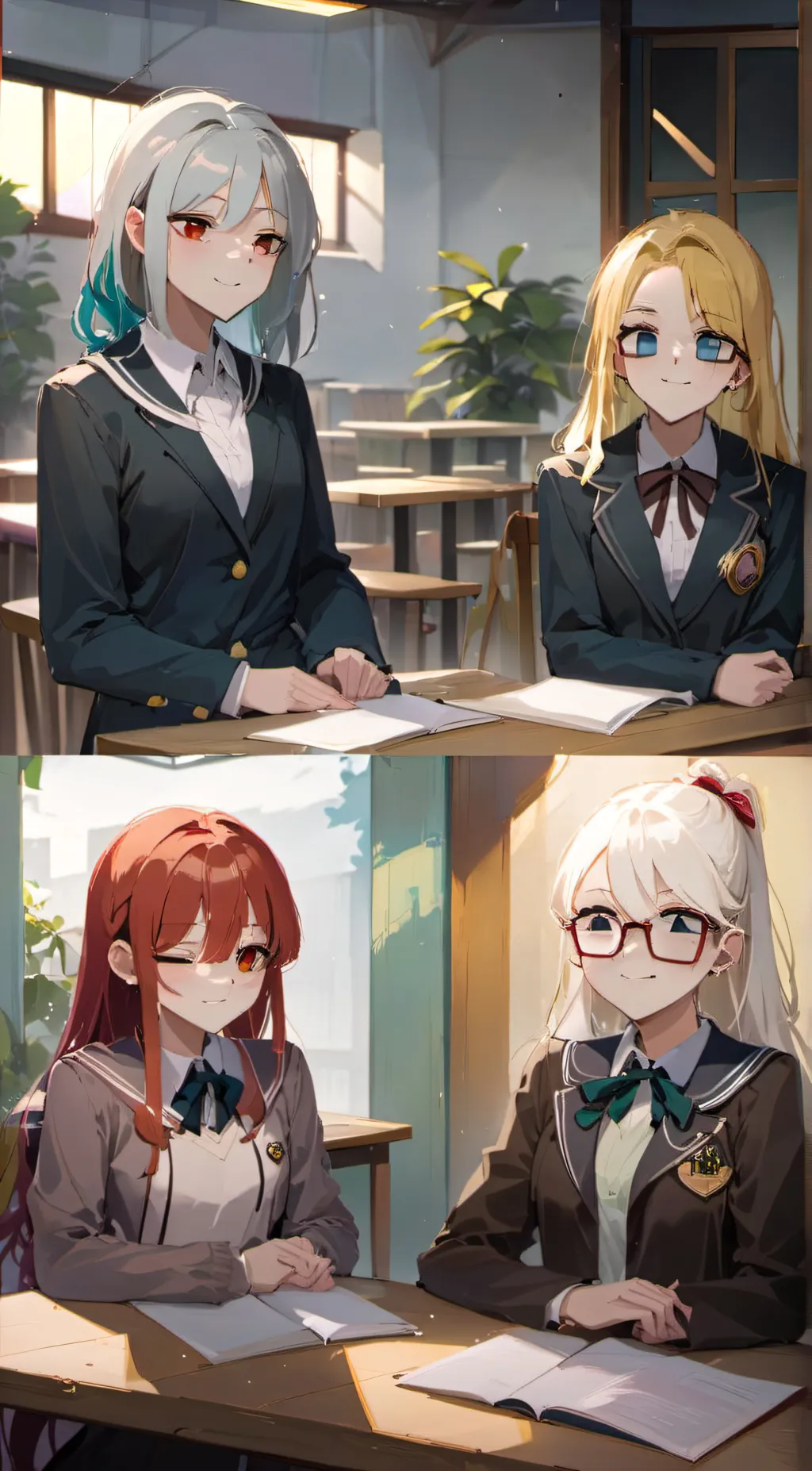 ai character: girl groups background