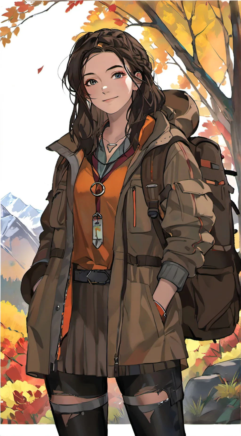 ai character: Autumn background