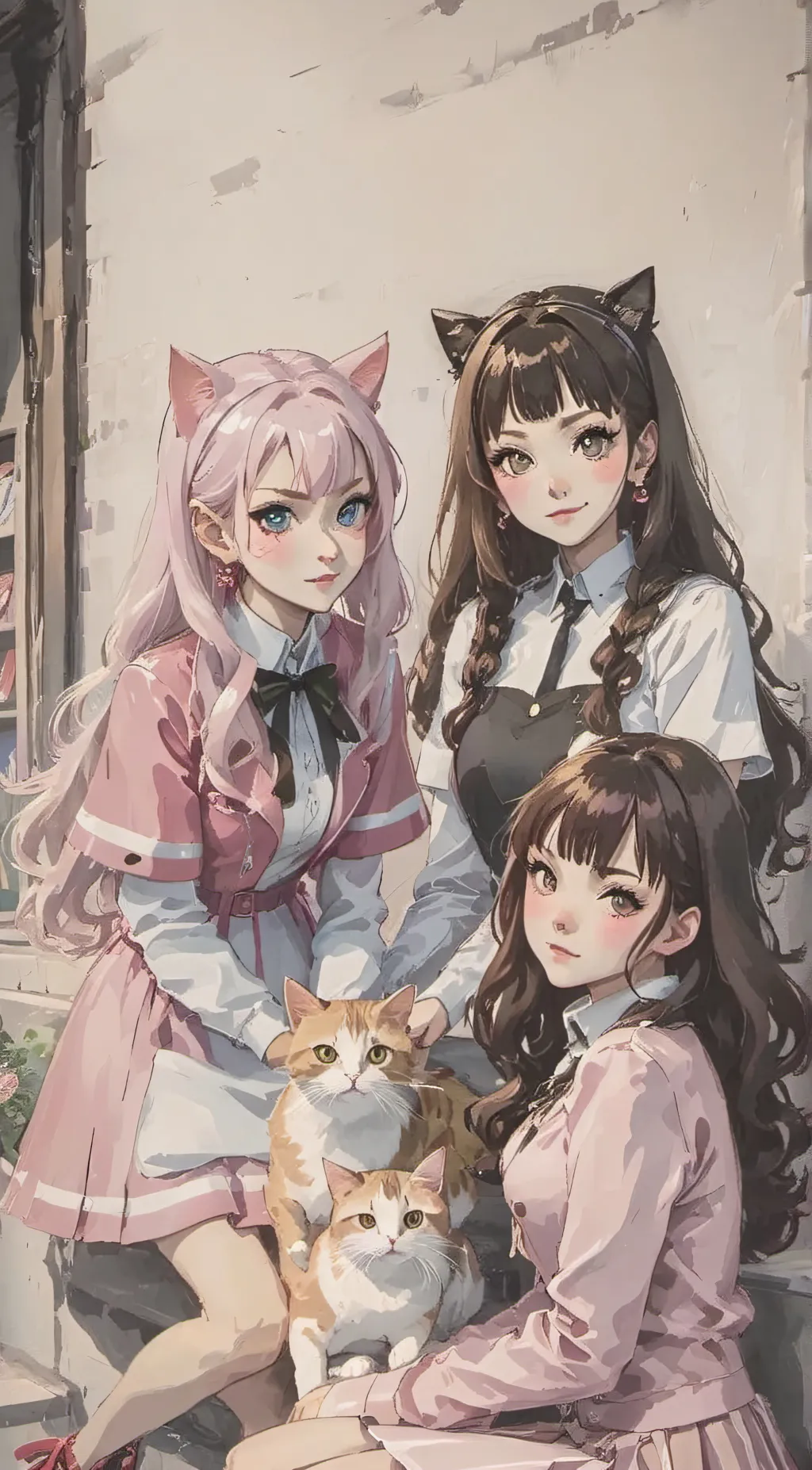 ai character: lala, kiki, luna background