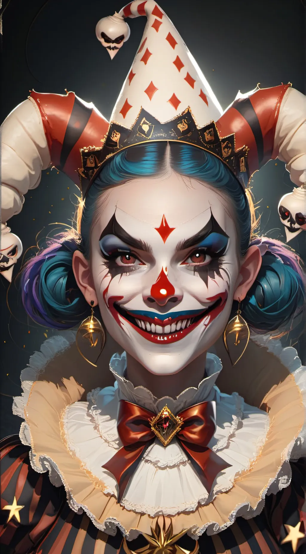 ai character: Evil Jester Pomni background