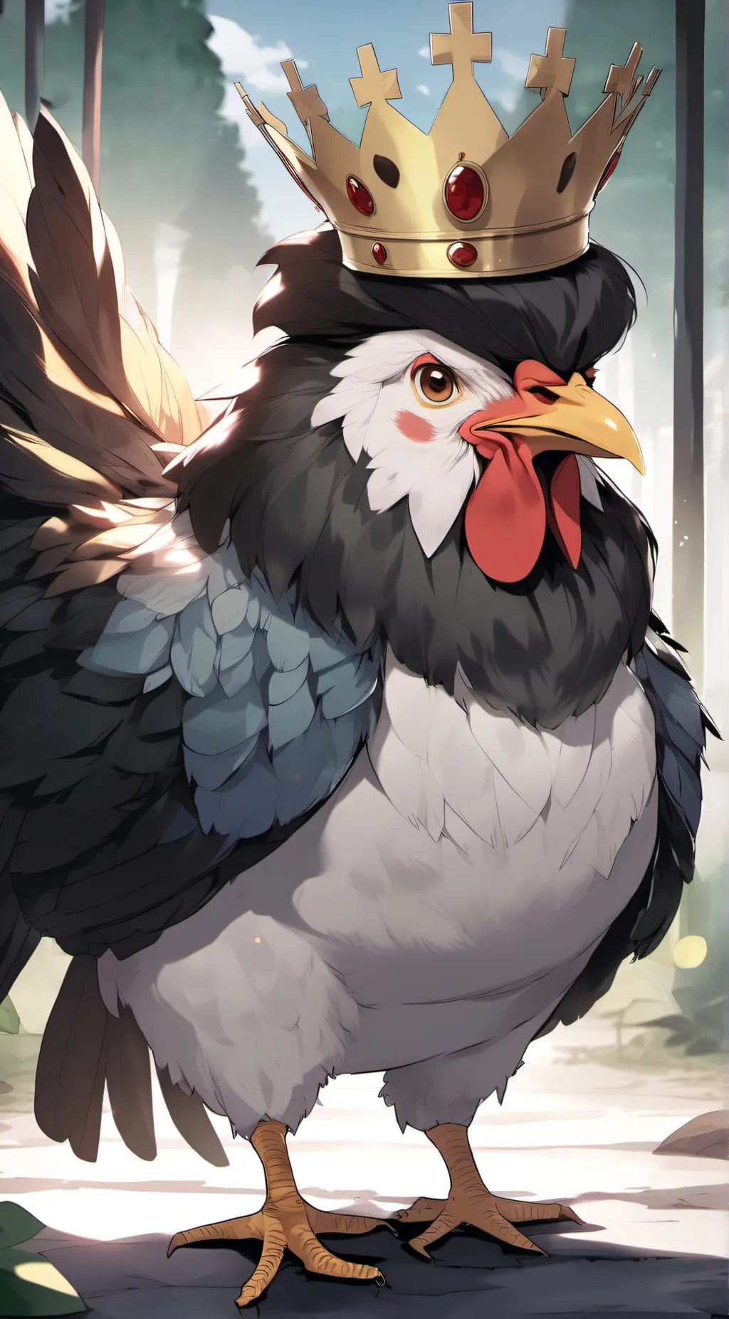 ai character: King chicken background