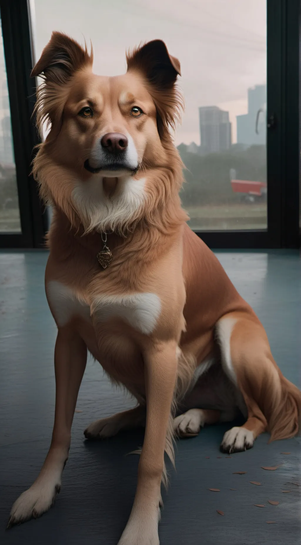 ai character: black dog james background