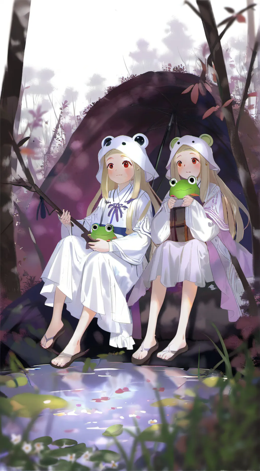 ai character: Lily and Ruby background