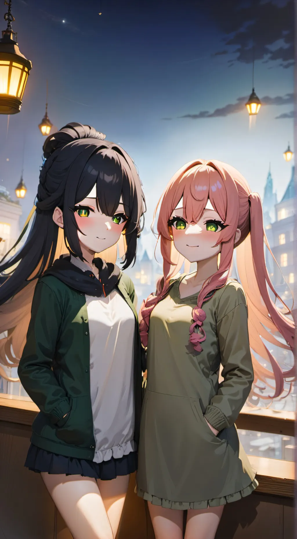 ai character:  Asami & Hikari  background