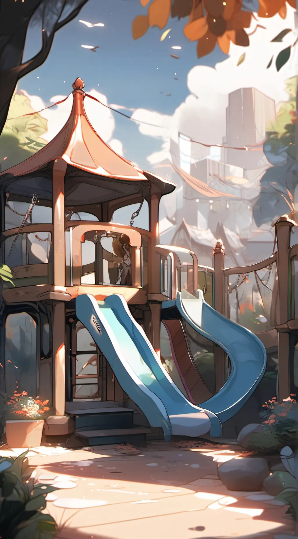 ai character: smiling critters background