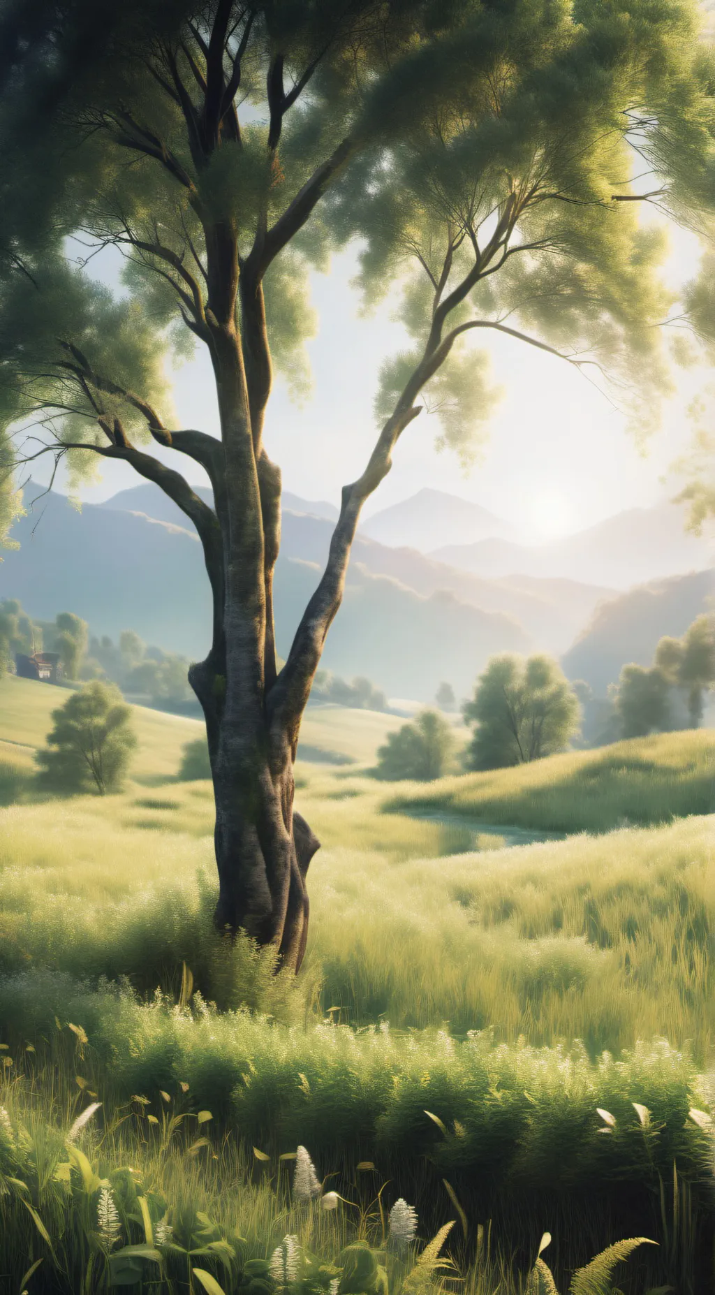 ai character: A beautifull feild background