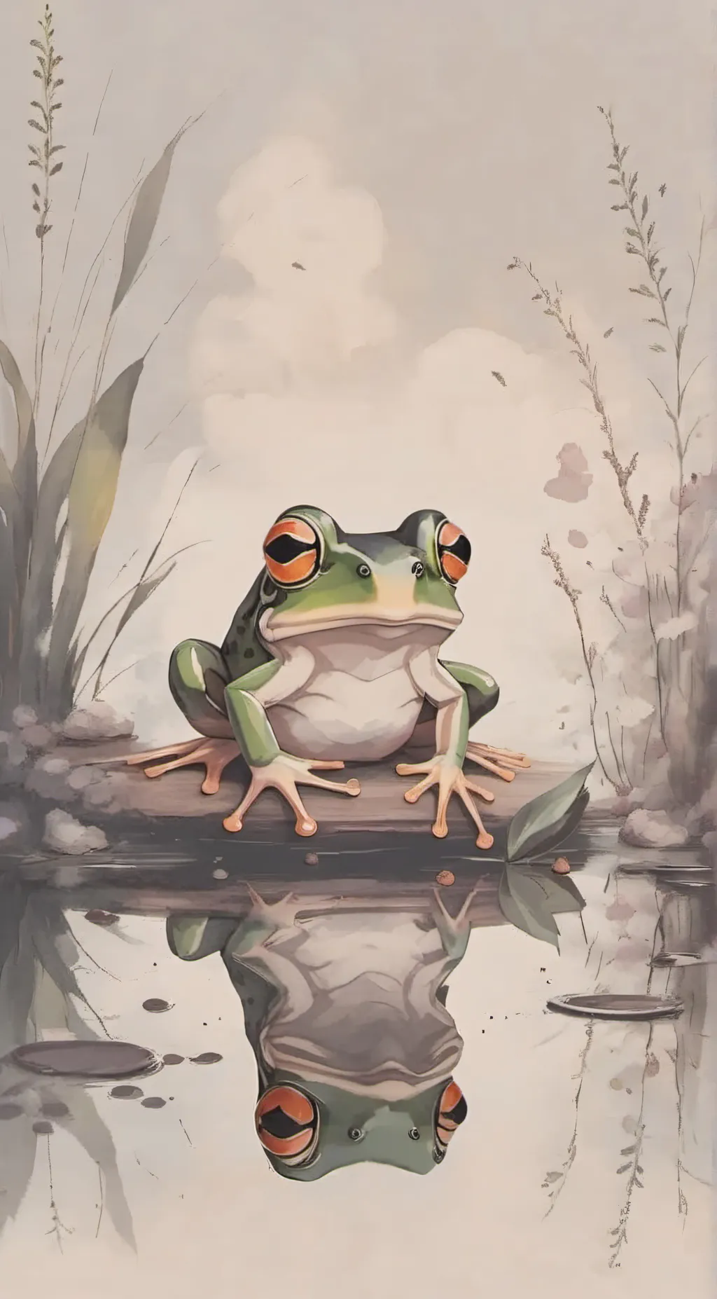 ai character: frog background