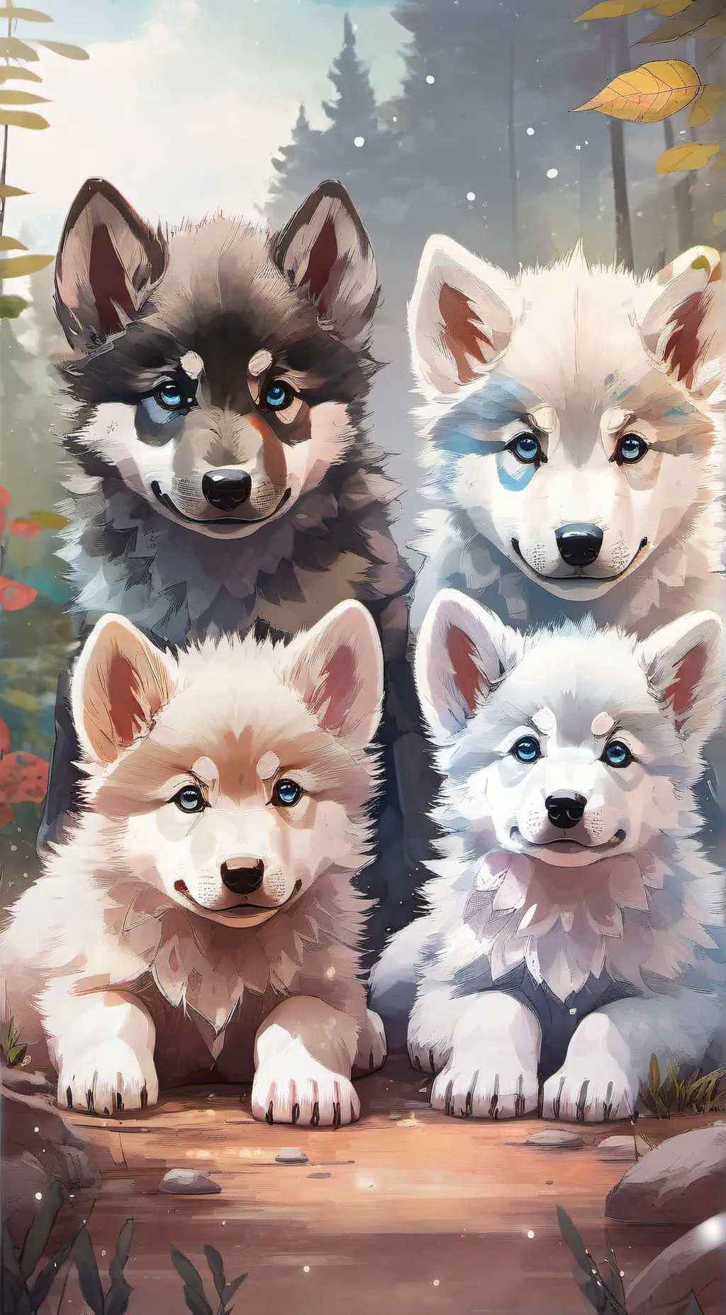 ai character: puppy pack background