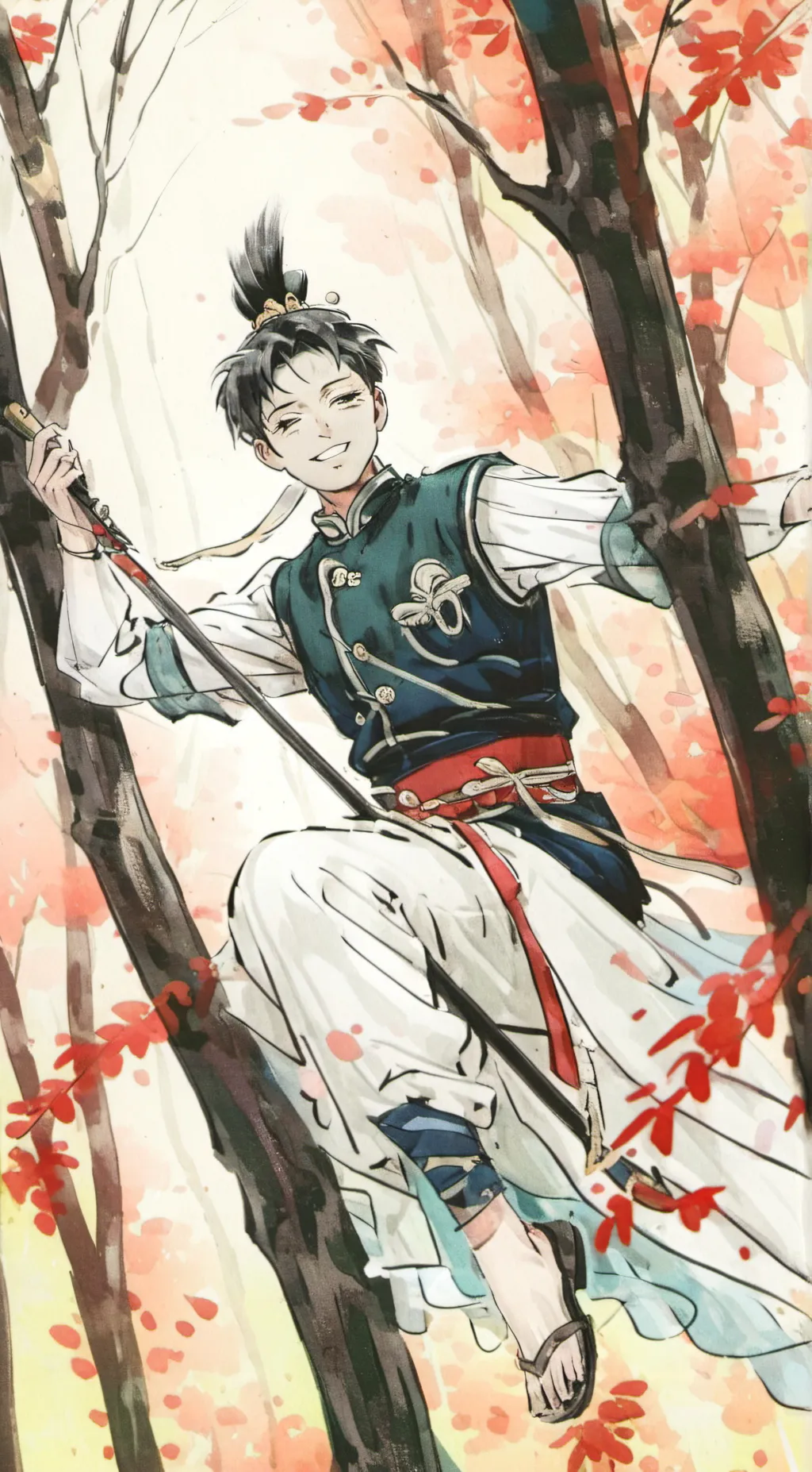 ai character: snowy background