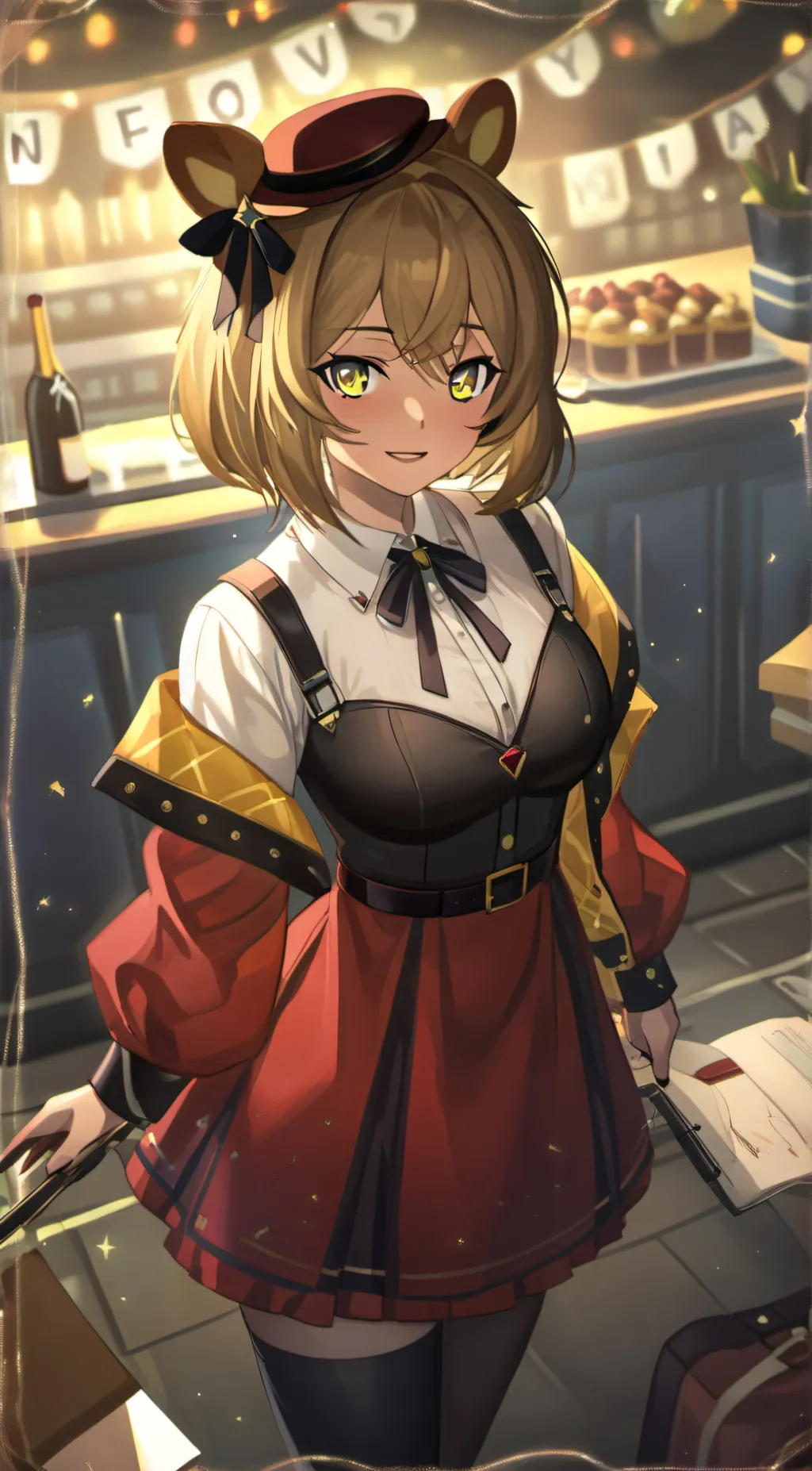 ai character: girl Freddy  background