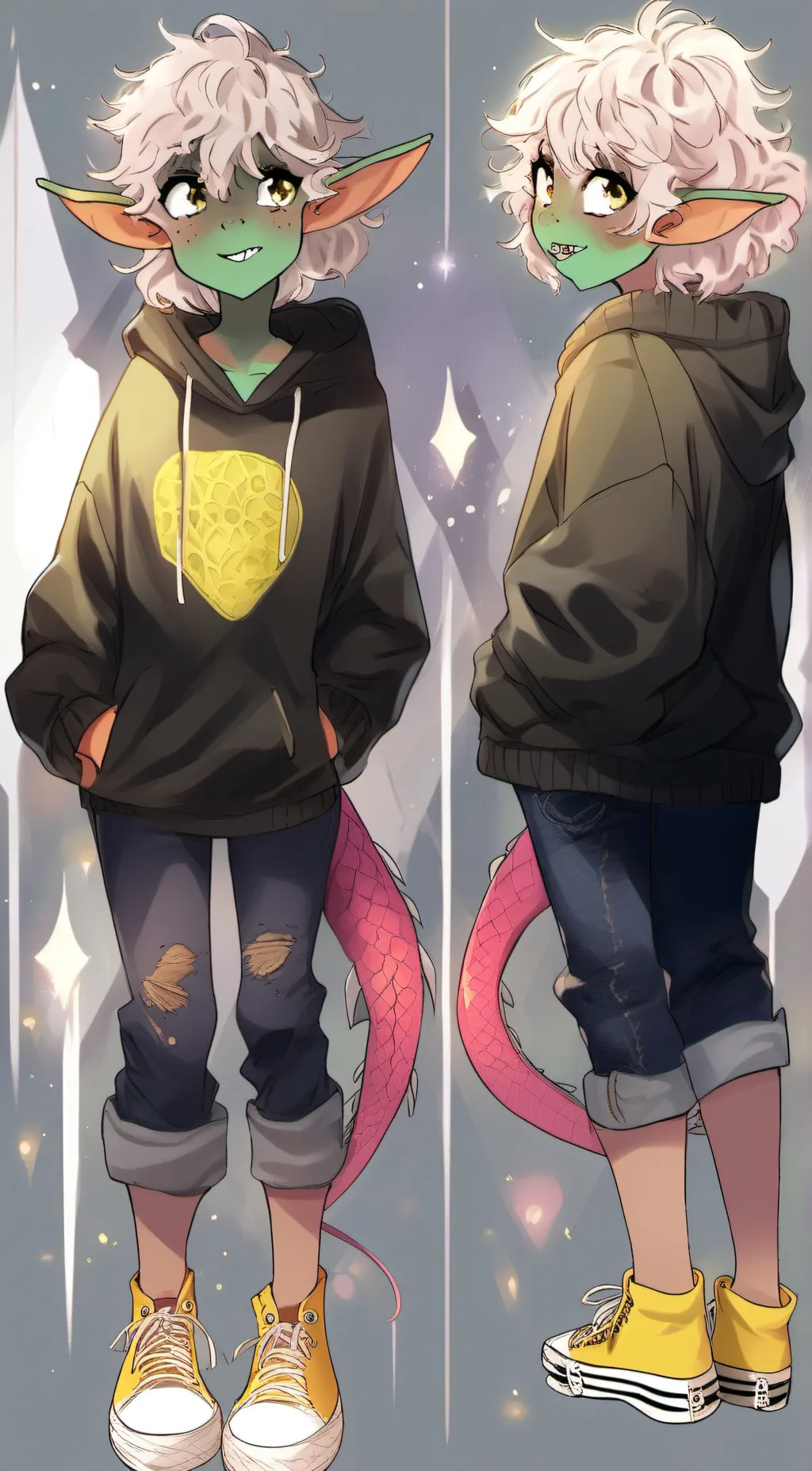 ai character: Purplelie background