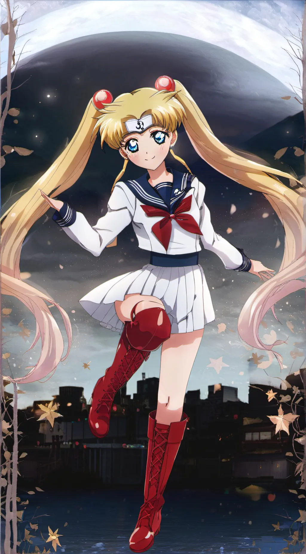 ai character: Sailor Moon  background