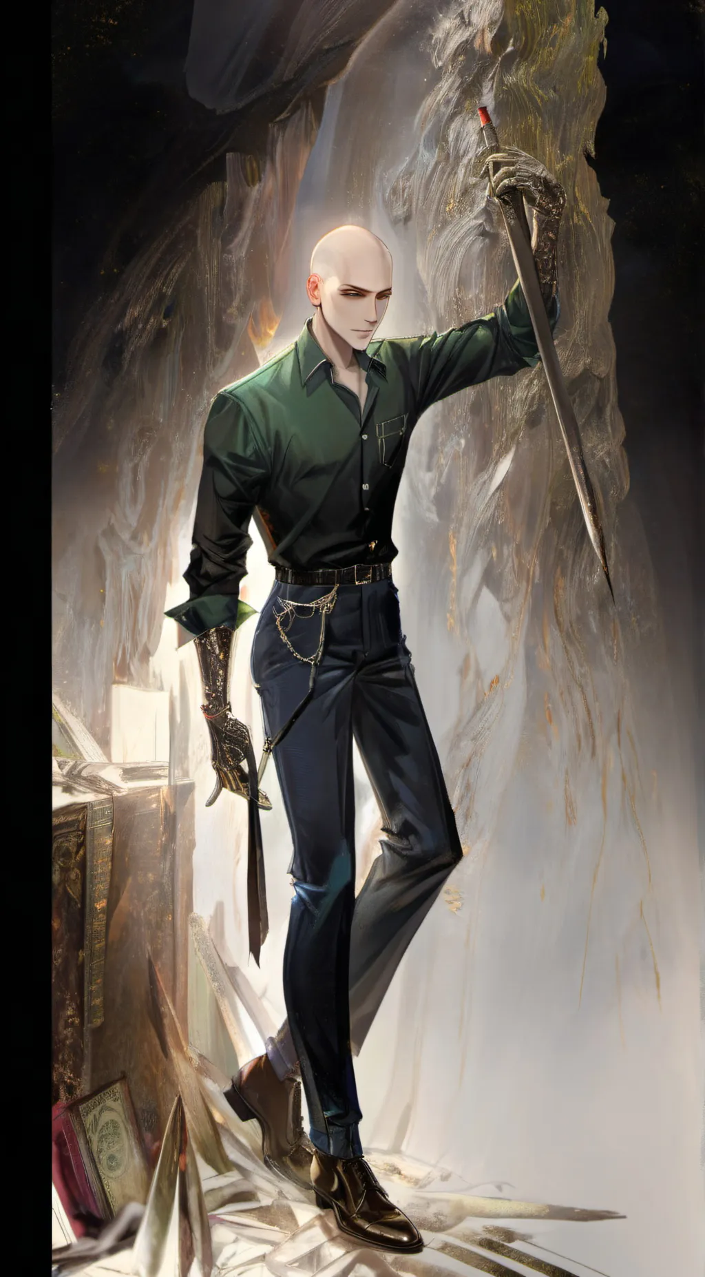 ai character: BALDI. background