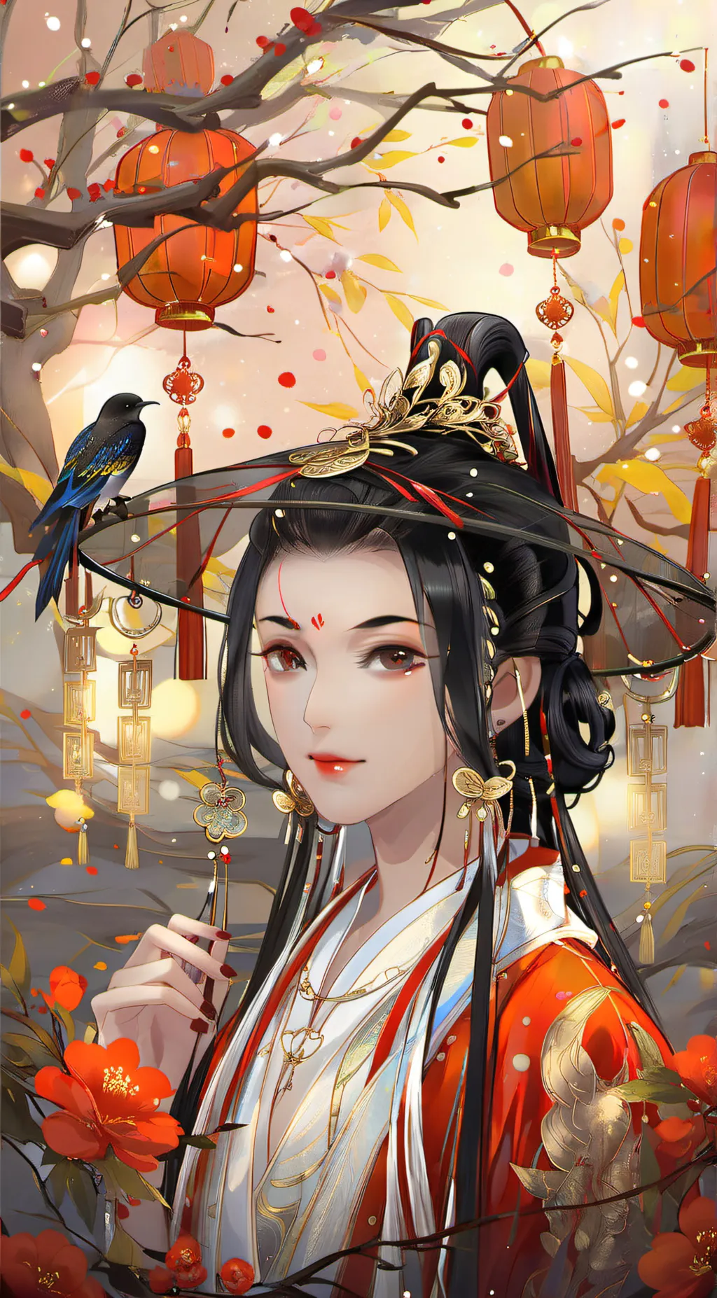 ai character: new year queen 👑🎉 background