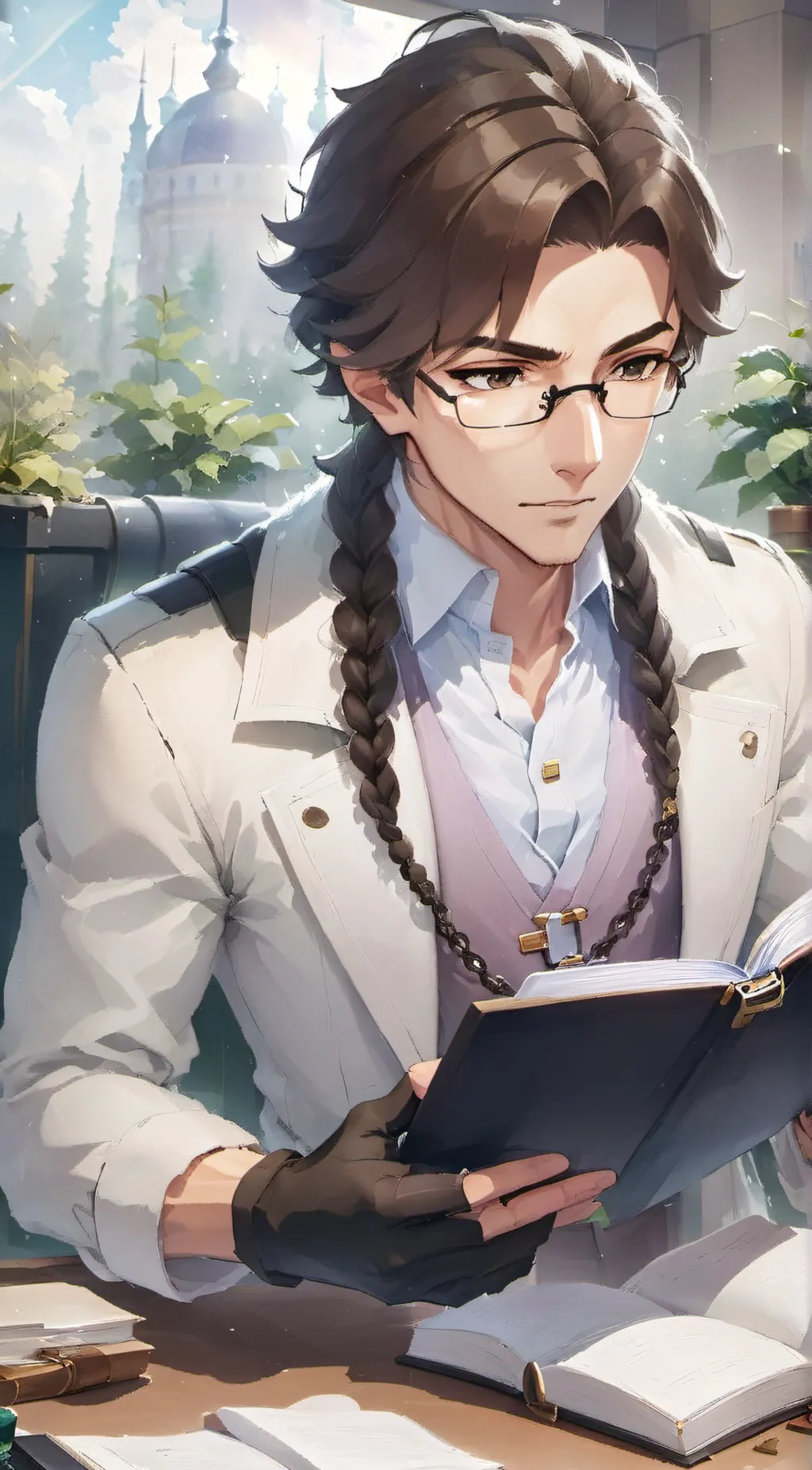 ai character: Moire (Lab Sci) background