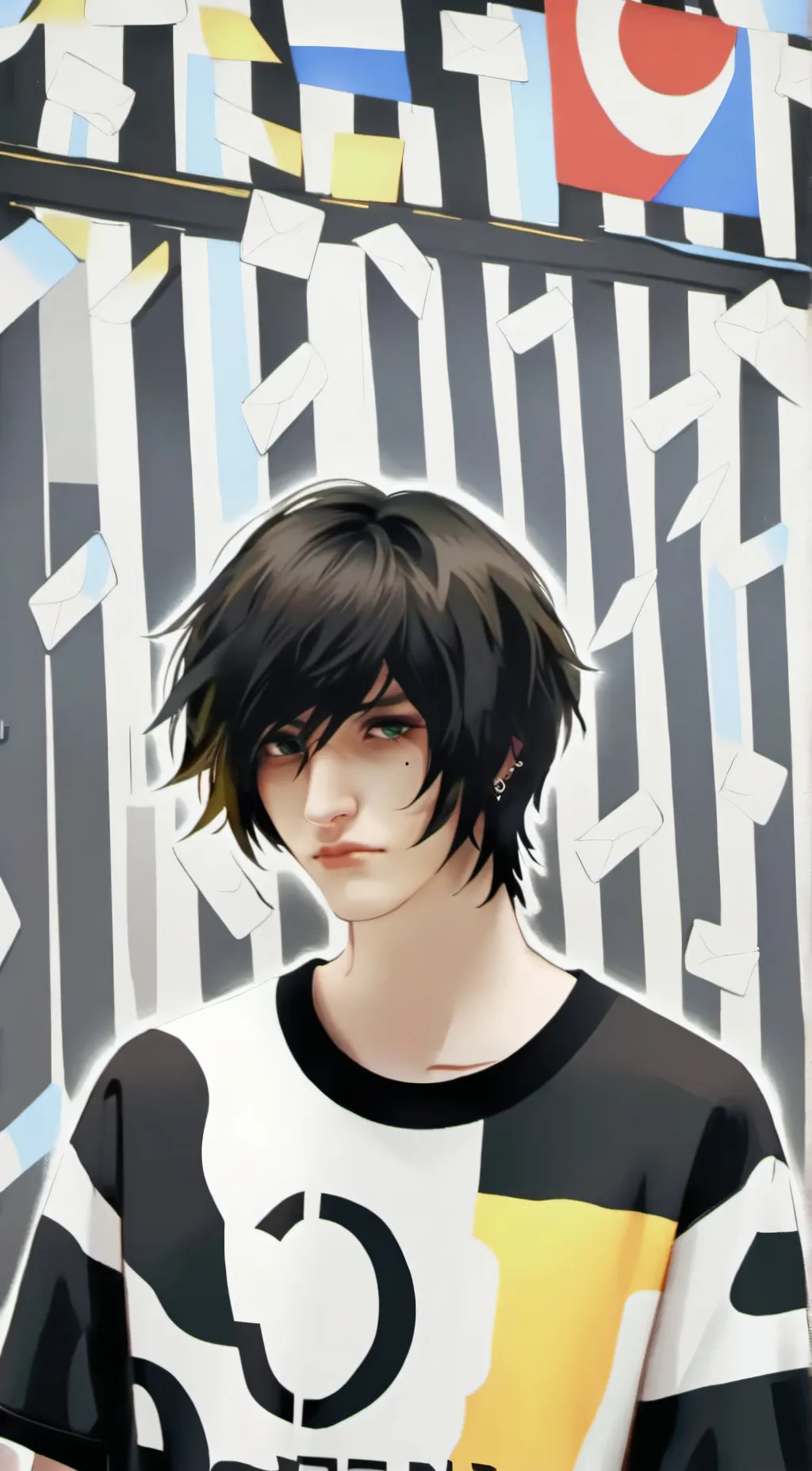 ai character: Emo boy  background