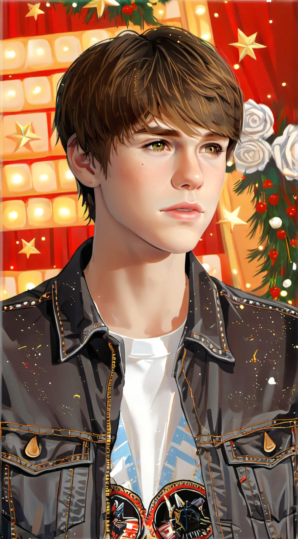 ai character: Justin Bieber  background
