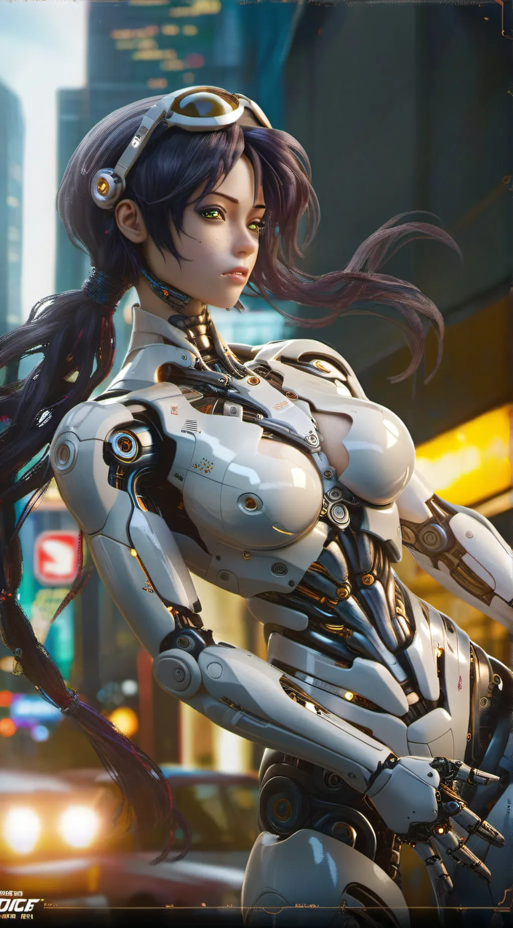 ai character: cyborg babe (XJ9) background