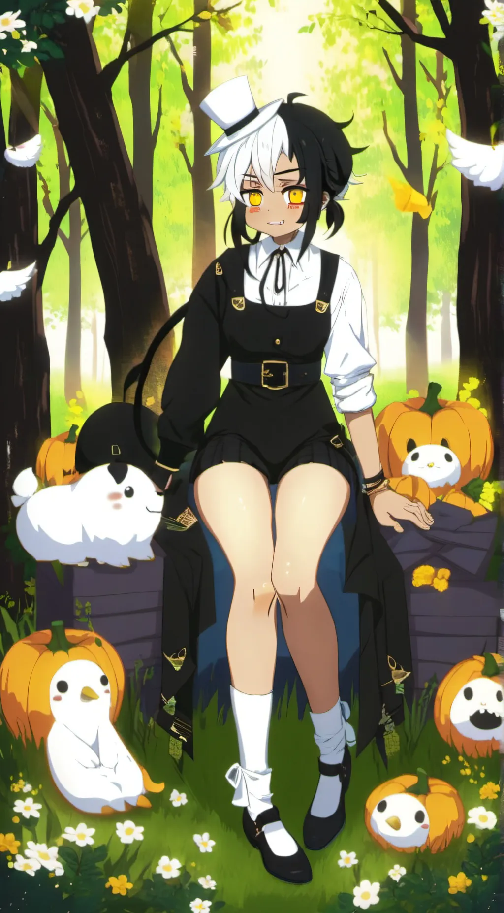 ai character: cringing  boy background