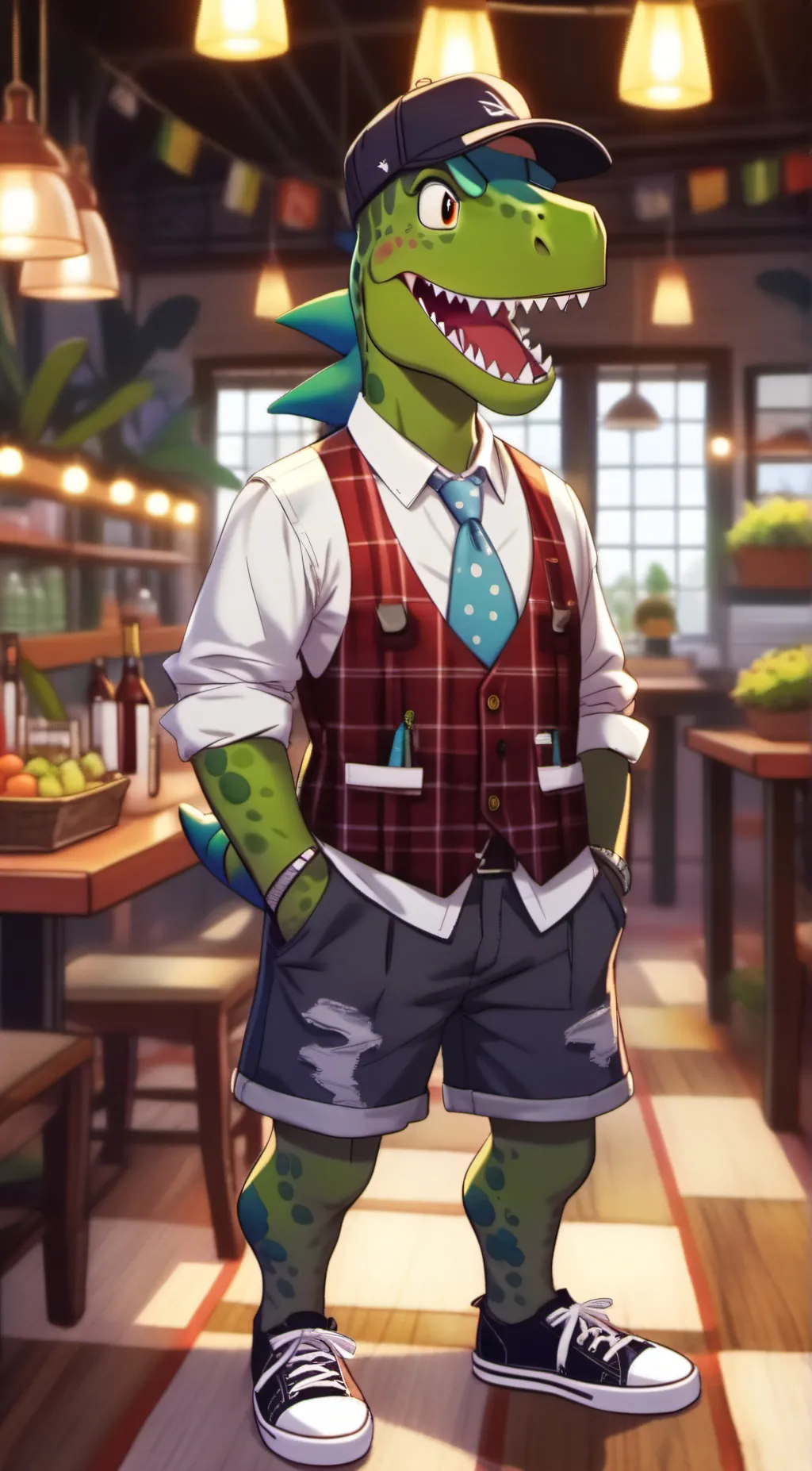 ai character: cory the cool dino background