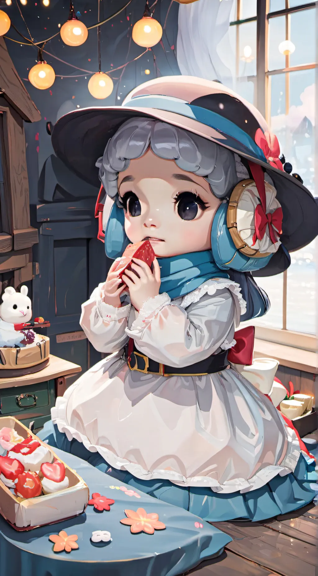 ai character: Cute anime penguin background