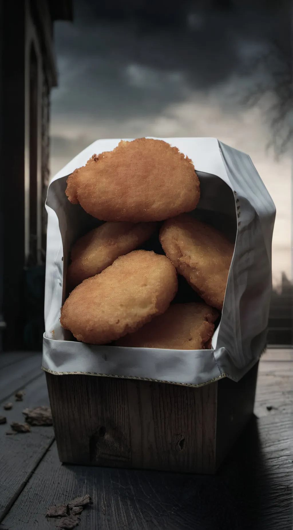 ai character: Chicken nugget uwu background