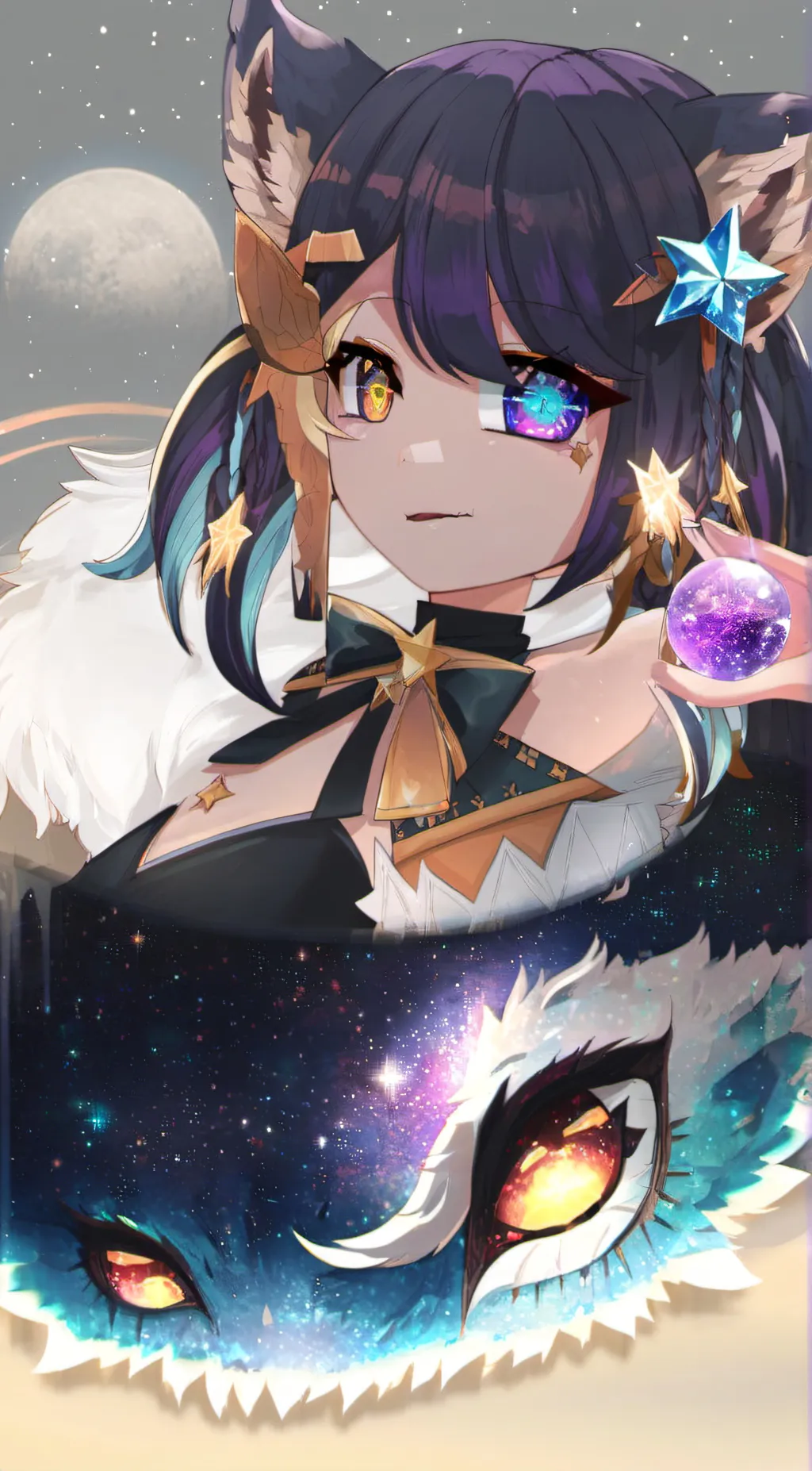 ai character: Crystal magic star background