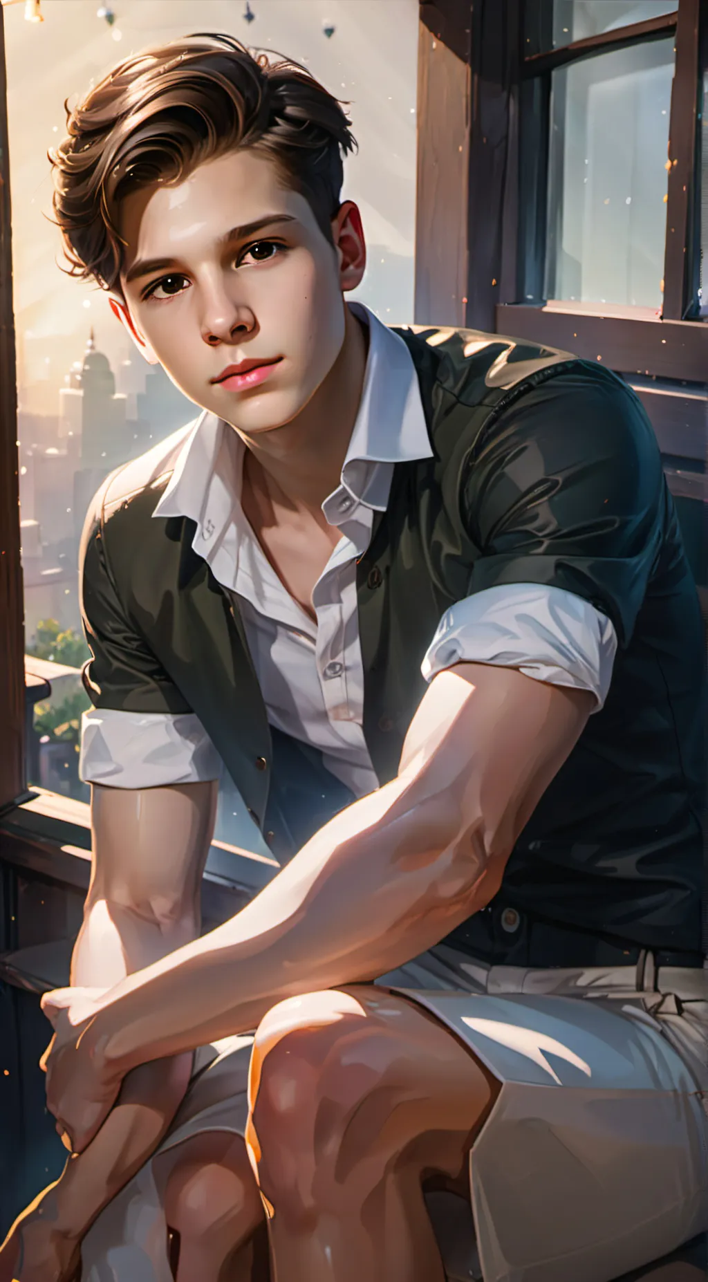 ai character: Justin  background