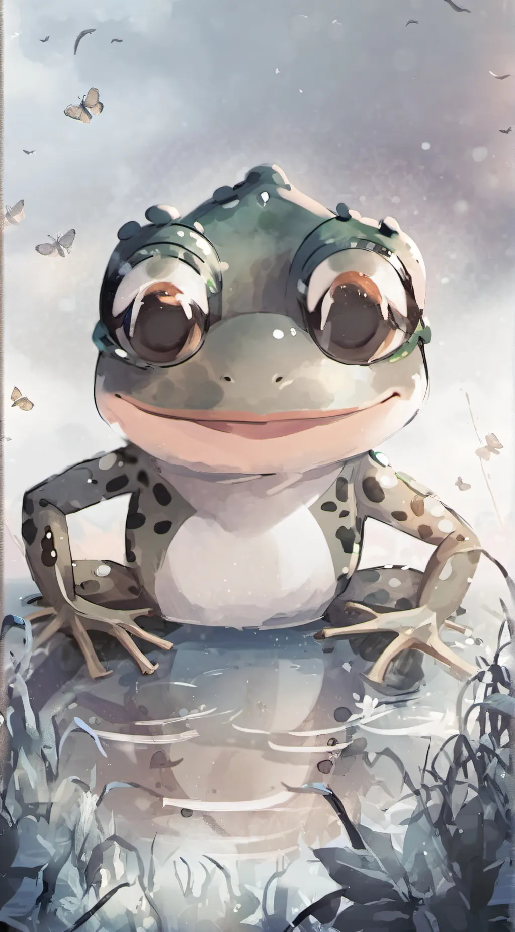 ai character: Frogakie  background