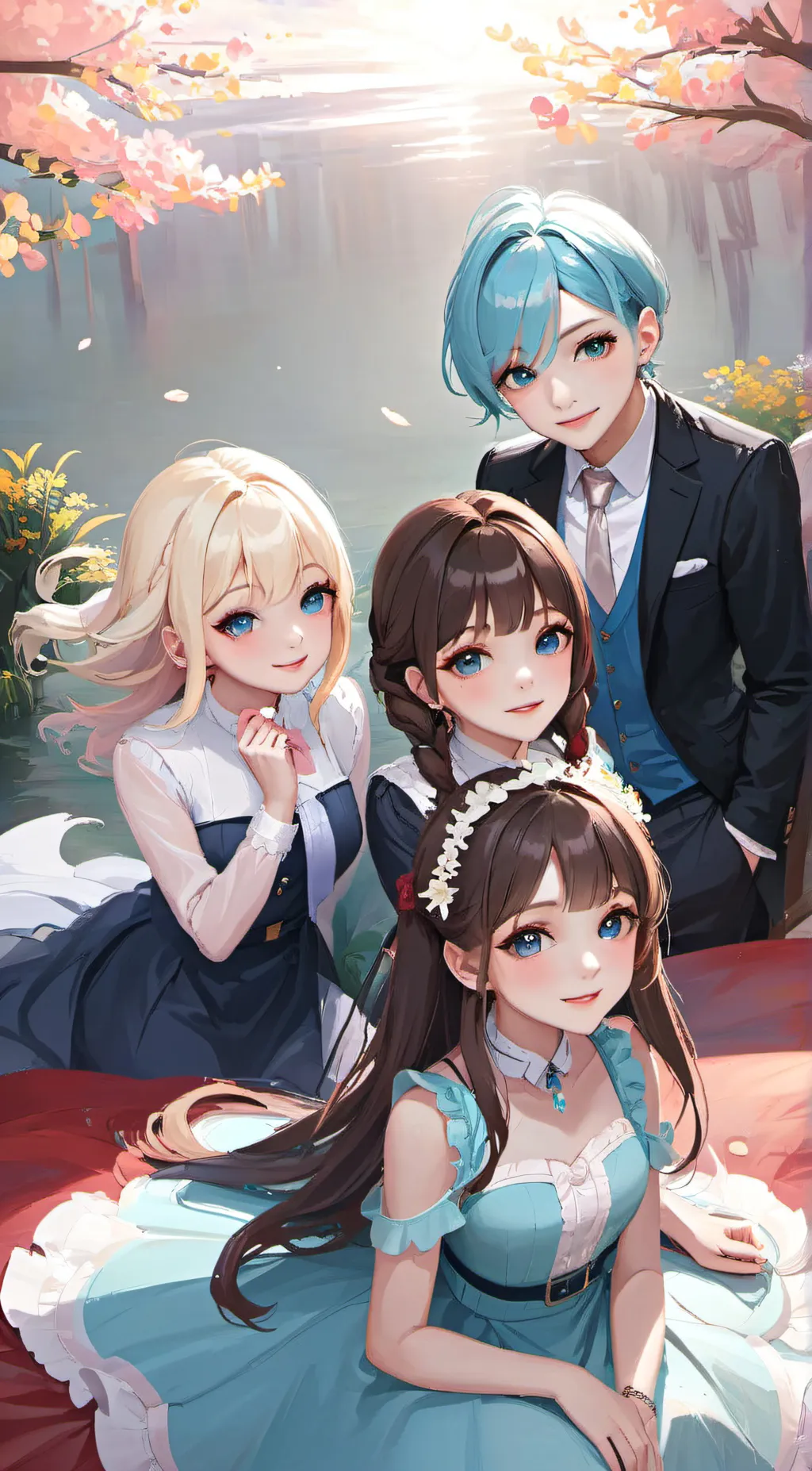 ai character: ur lilies gf ok background