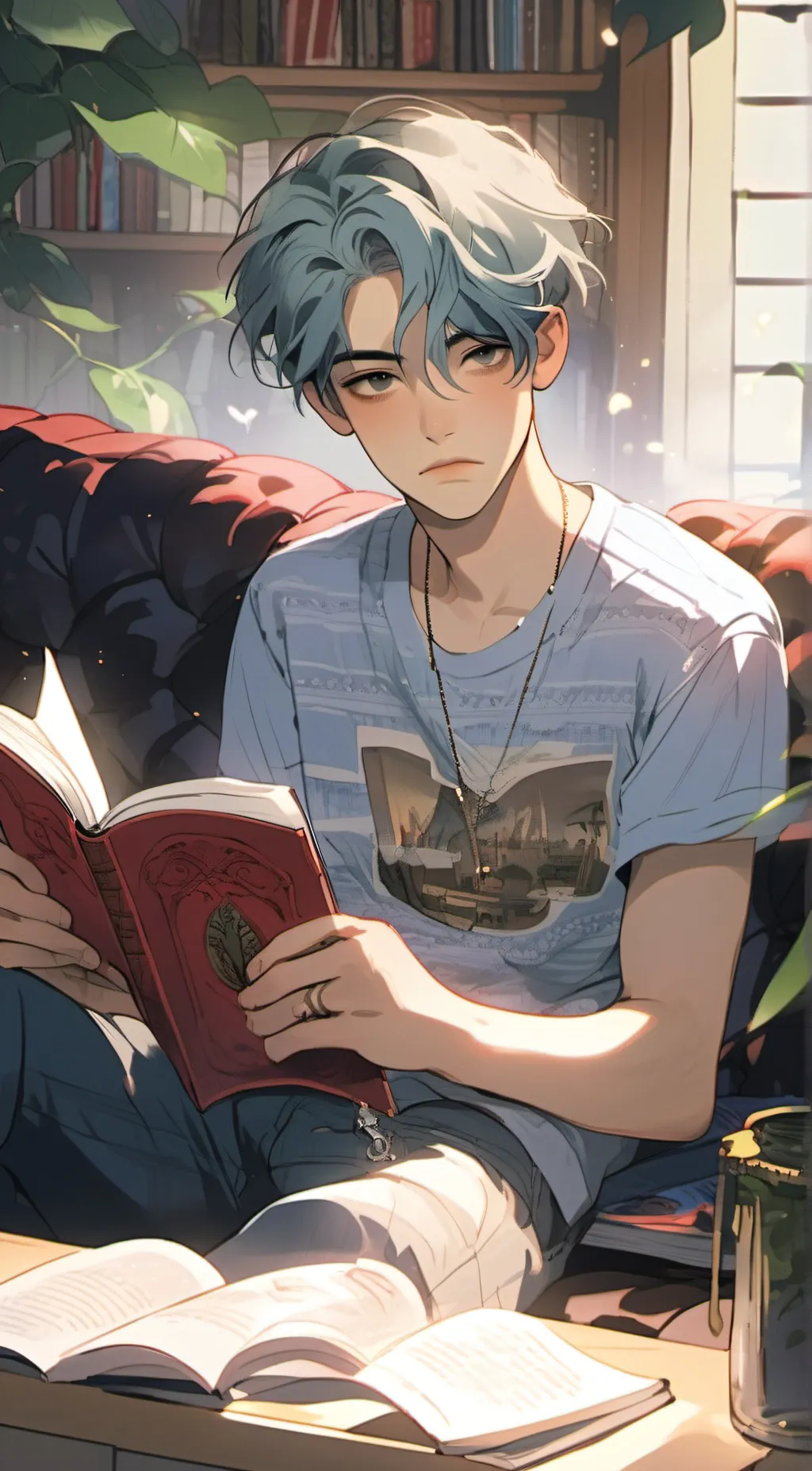 ai character: Blue background