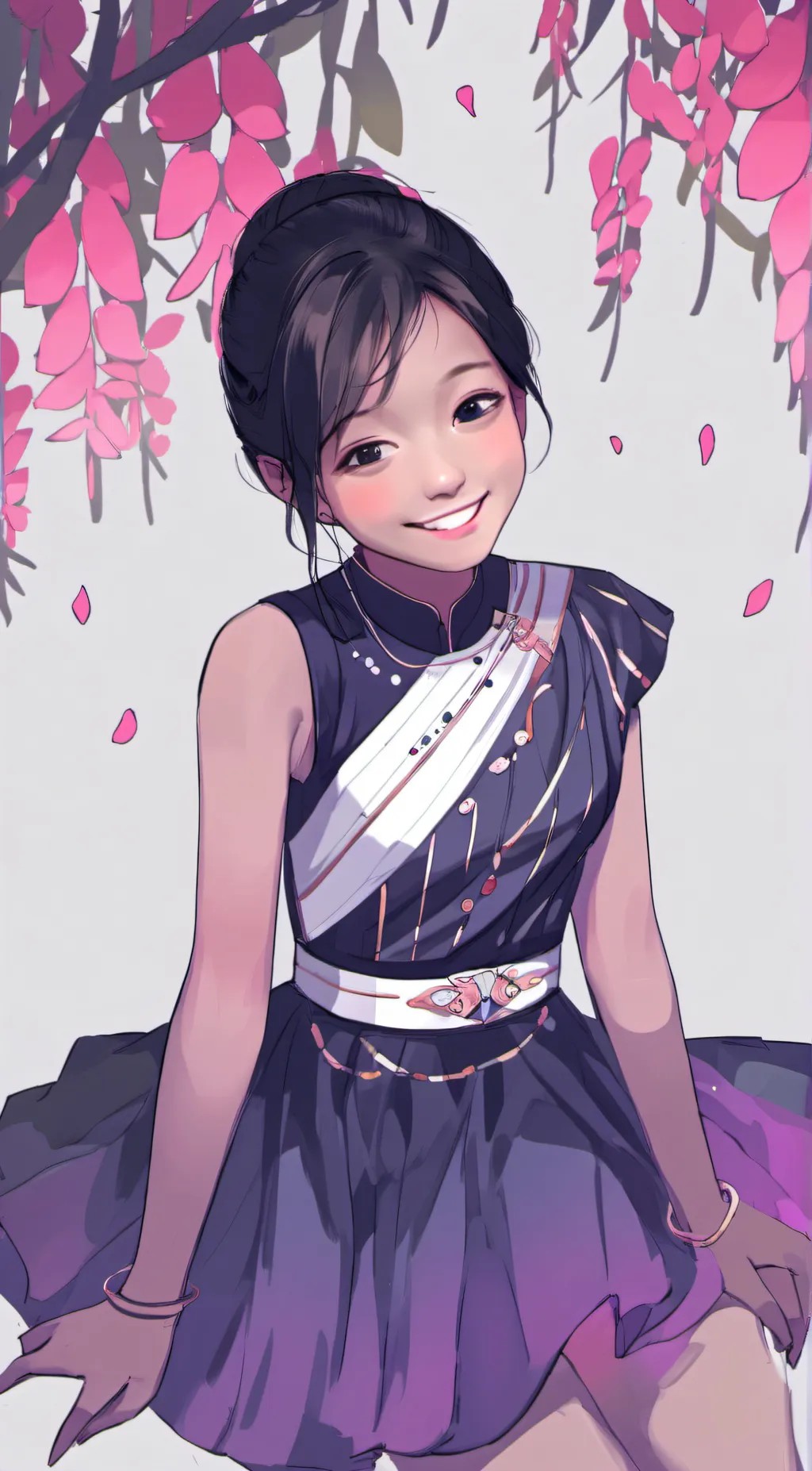 ai character: Neon background