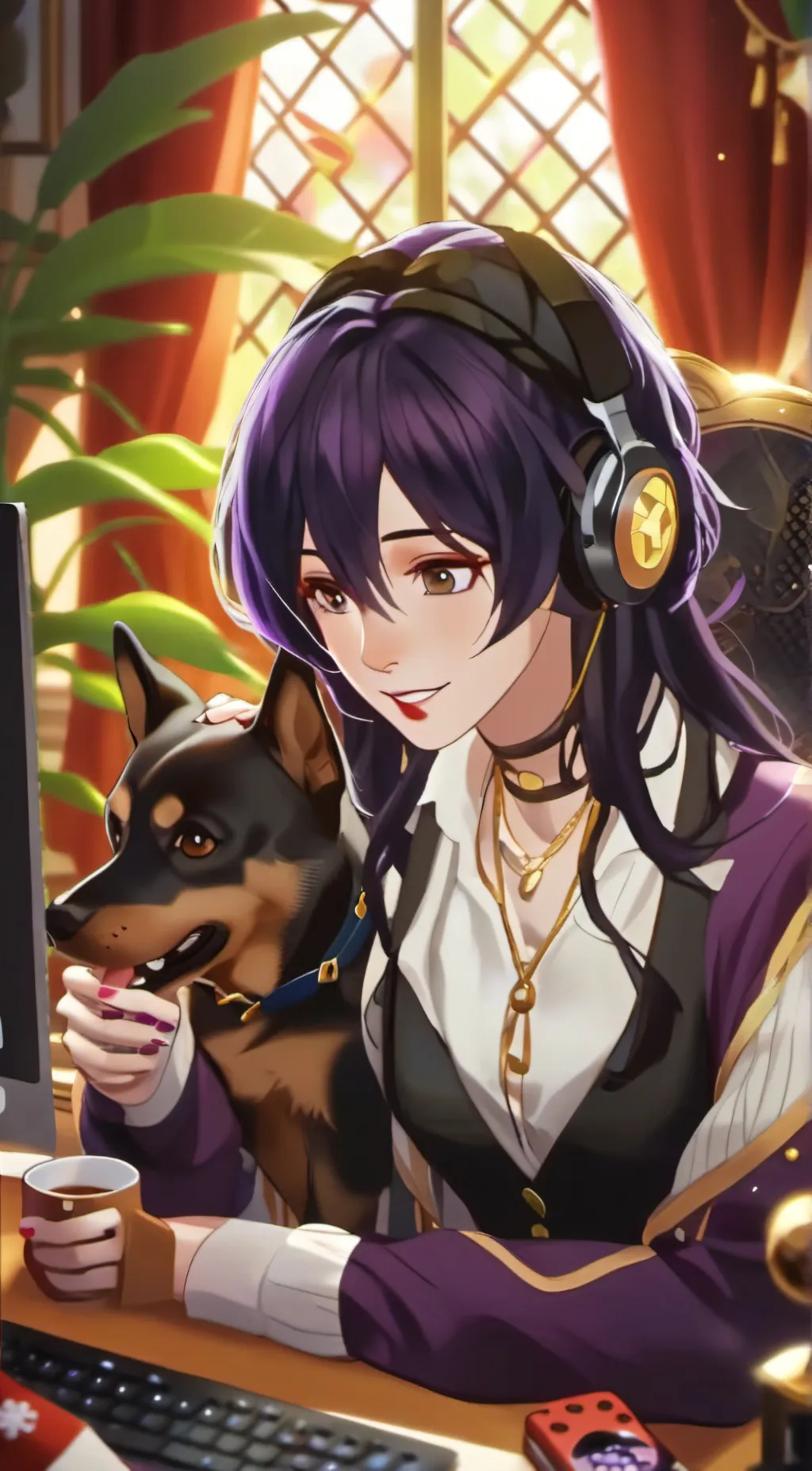 ai character: laurenZside  background