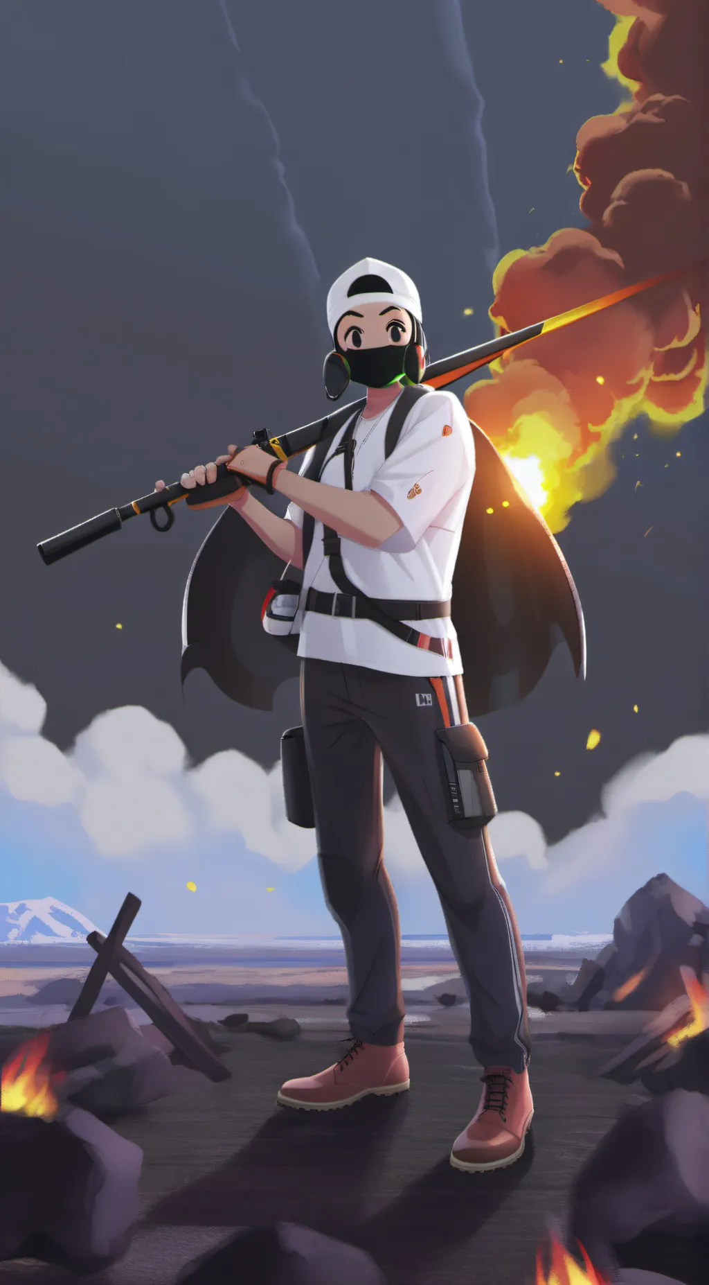 ai character: fire in the hole background