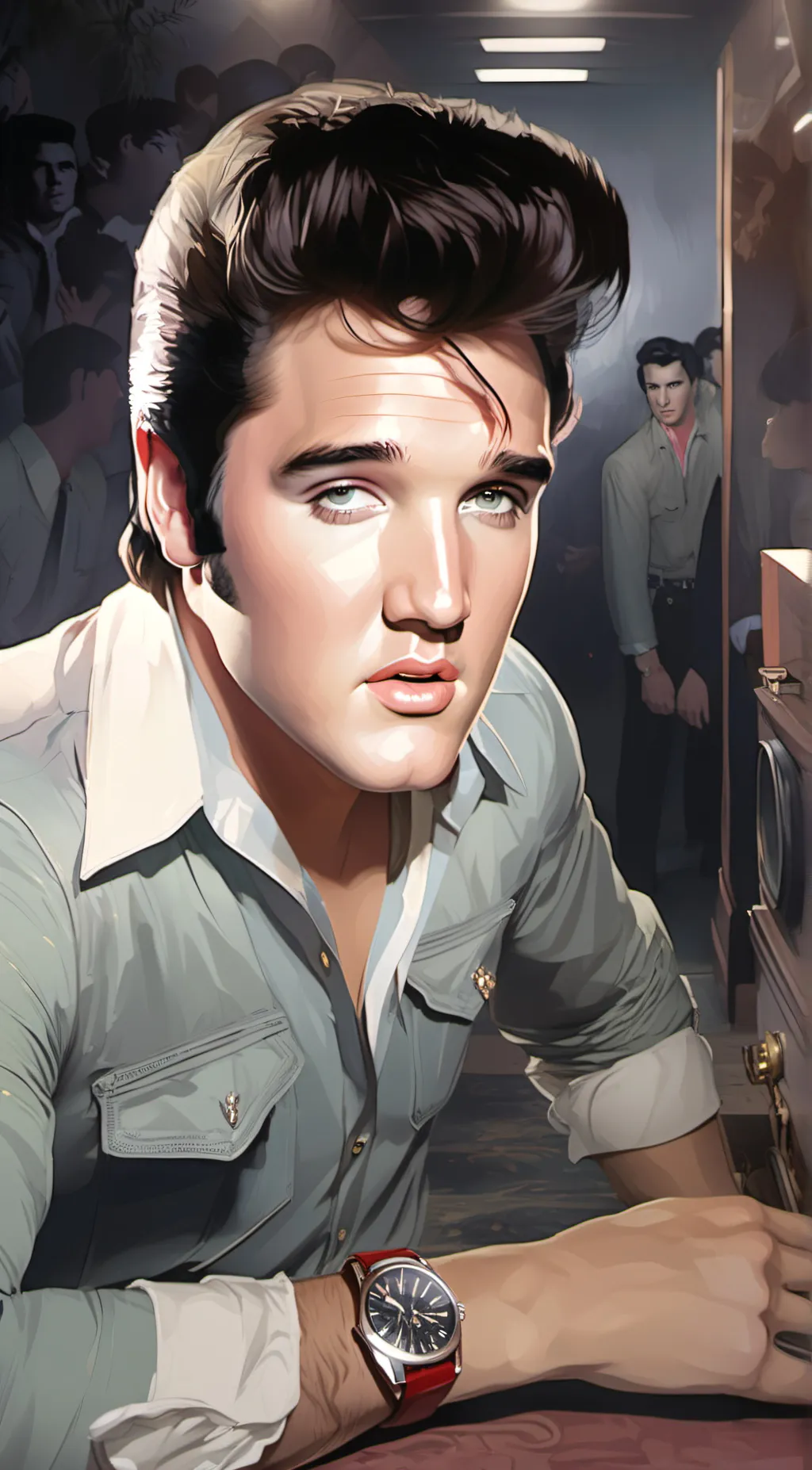 ai character: Elvis Presley background