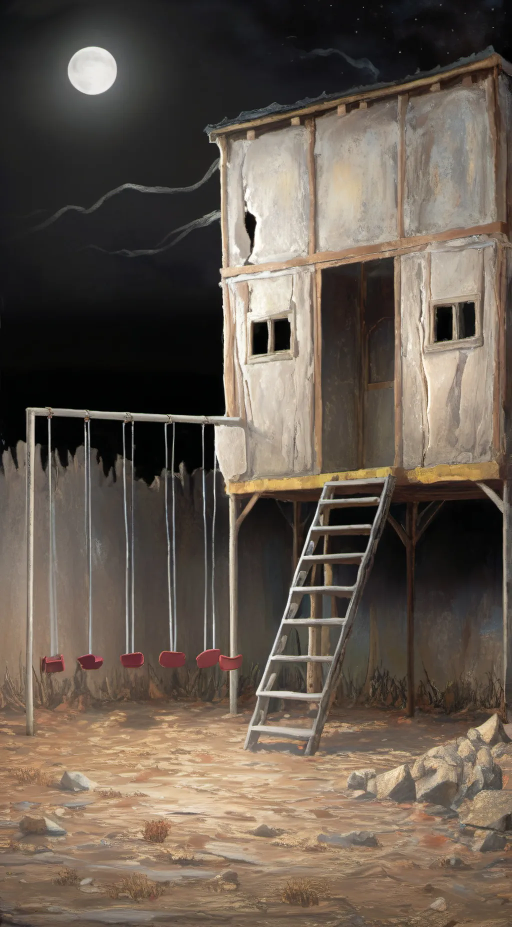 ai character: creepy playground  background