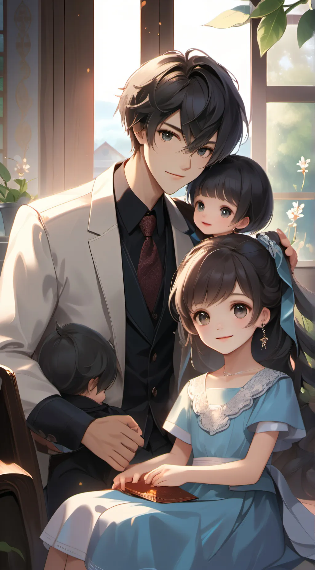 ai character: John, Emily,jake  background