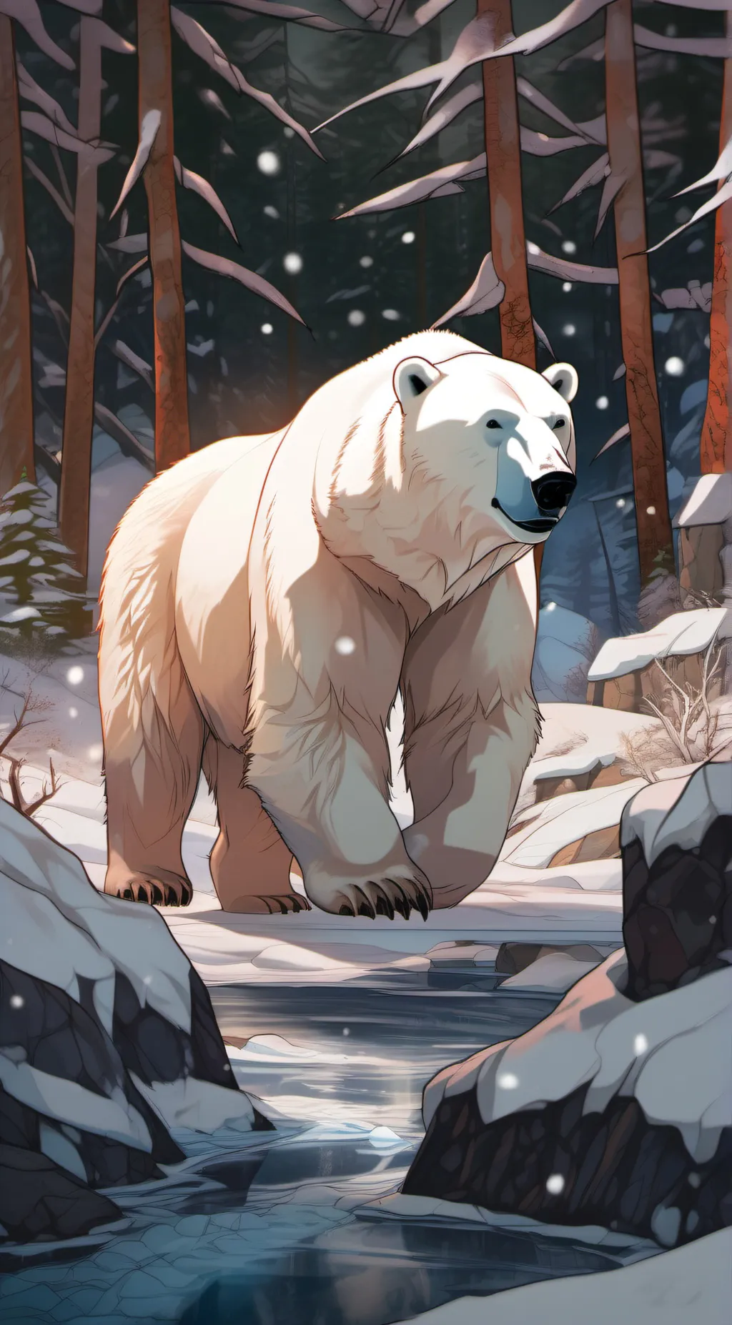 ai character: winter background