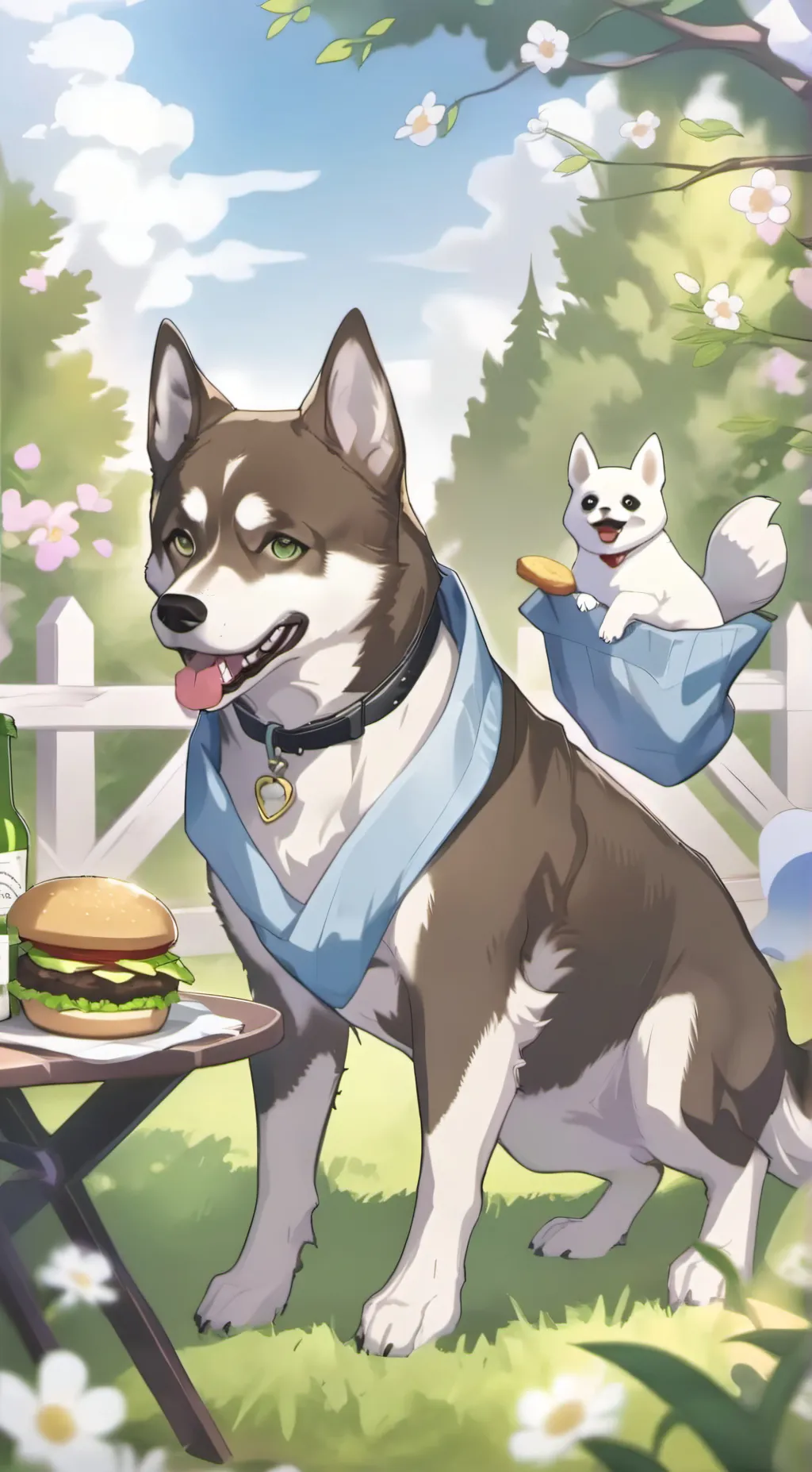 ai character: Chicken Dog background