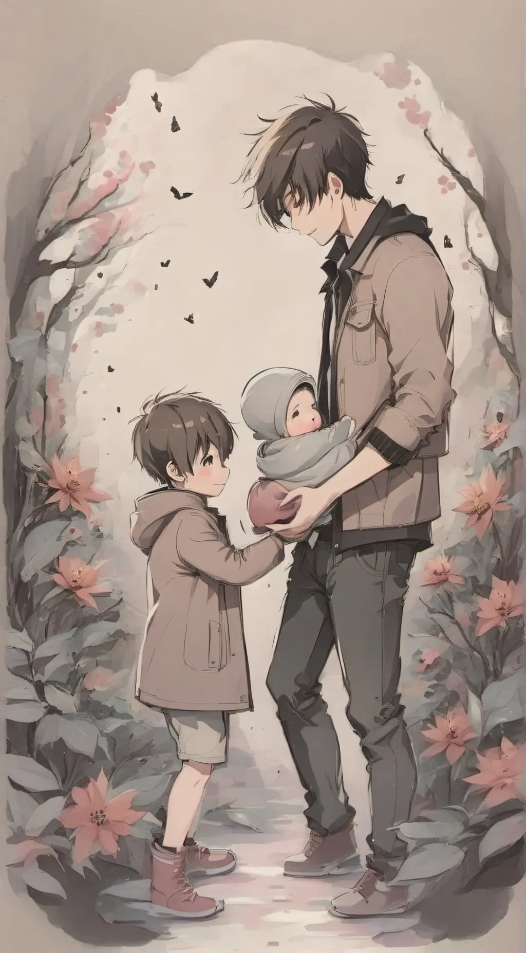 ai character: cute family  background