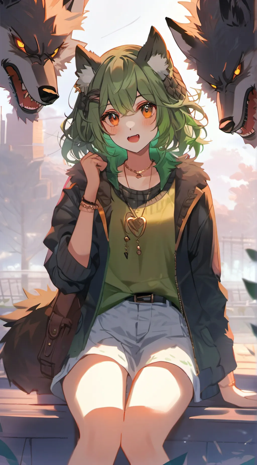 ai character: Luna Werewolf TF background