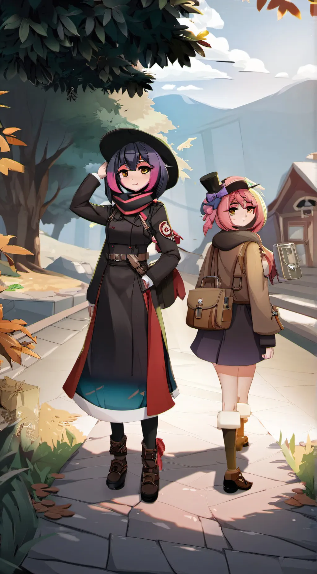 ai character: Mymelody andkuromi background