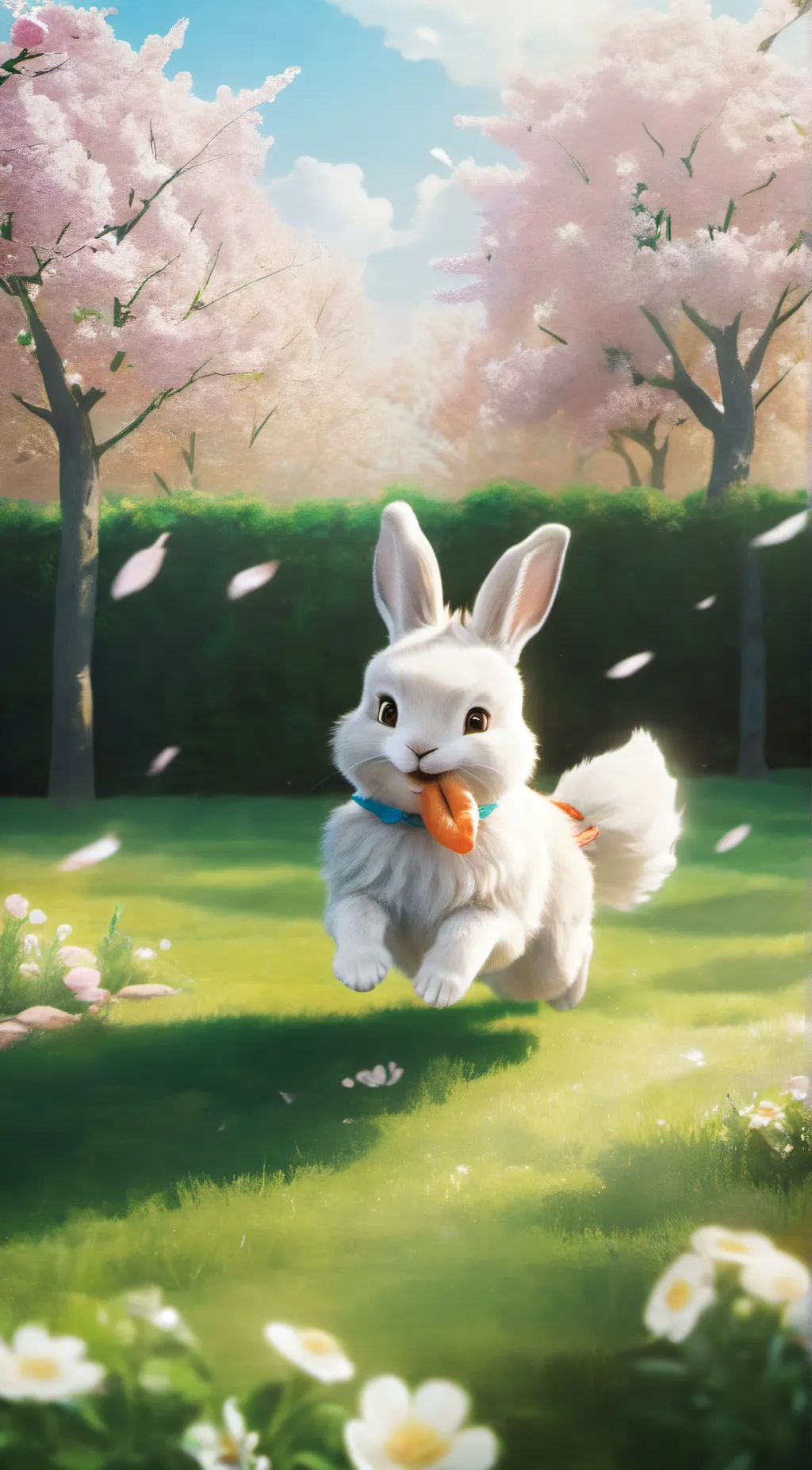 ai character: a cute bunny background