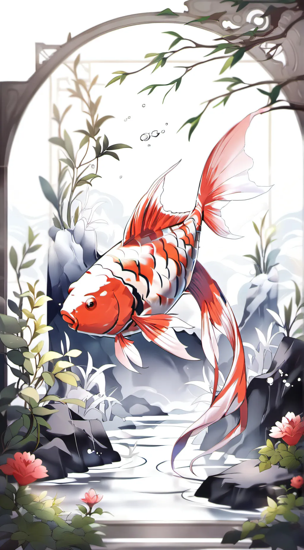 ai character: Koi background