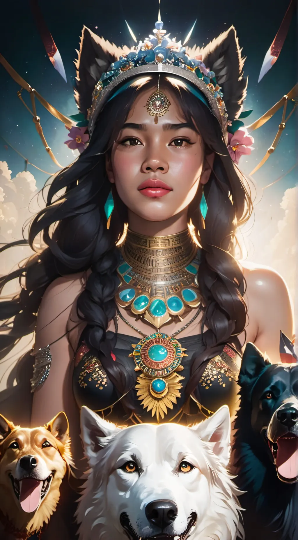 ai character: Godes of wolf background