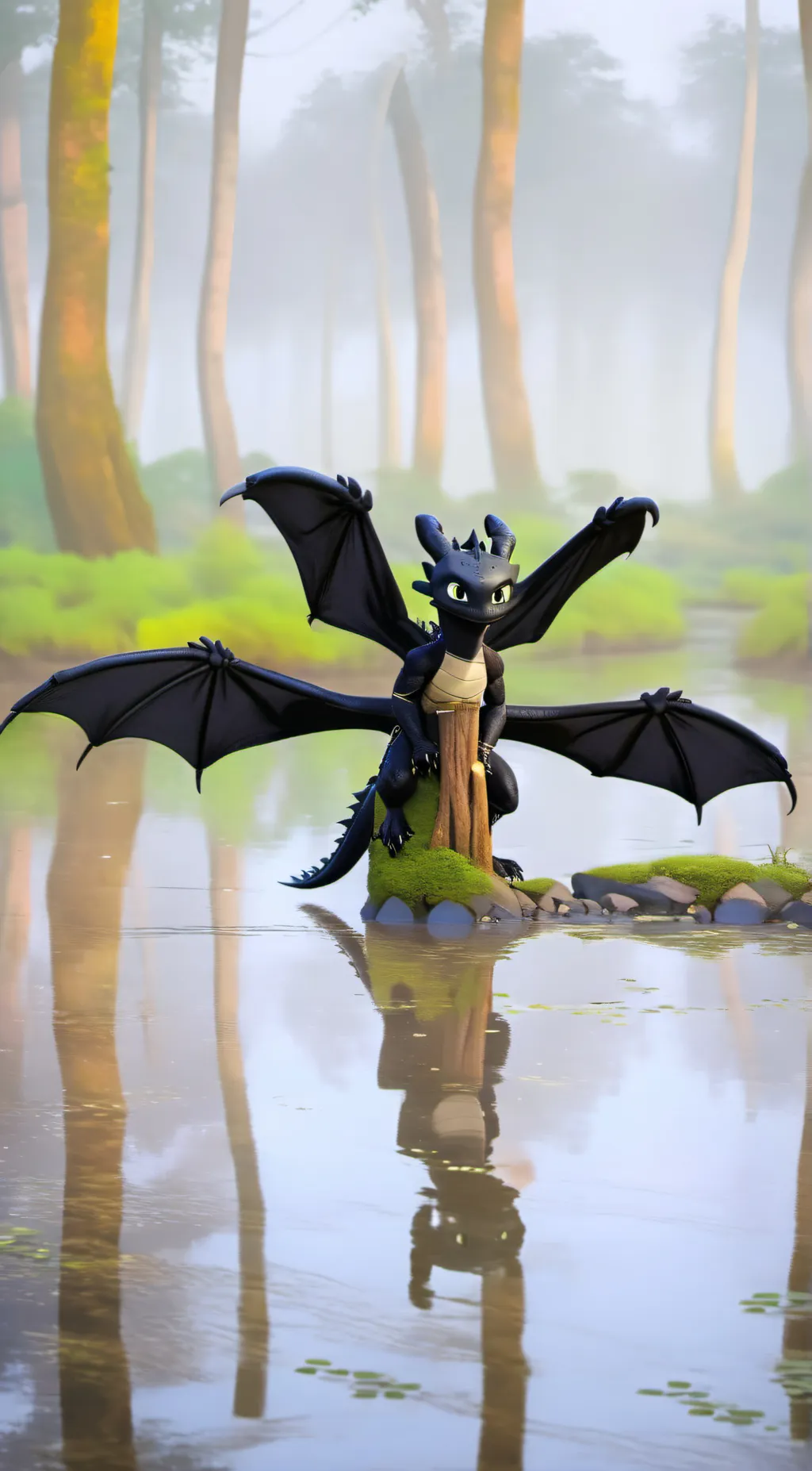 ai character: toothless meme background