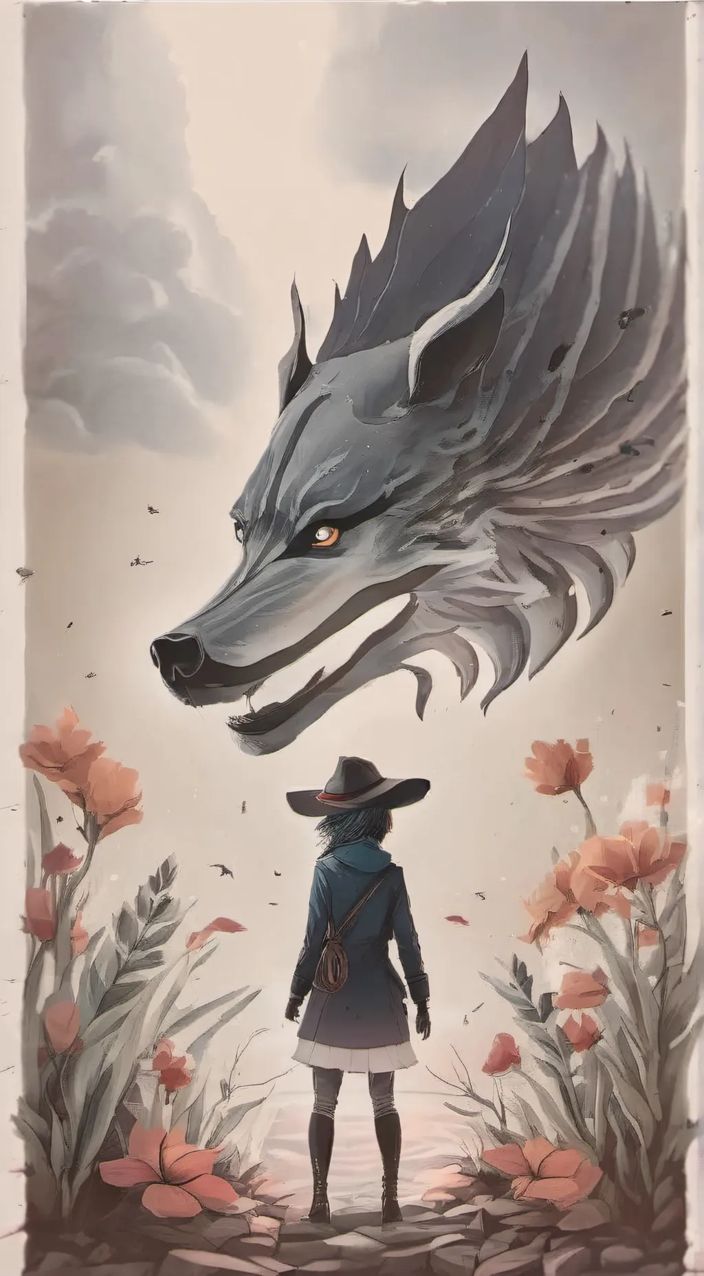 ai character: Violet background