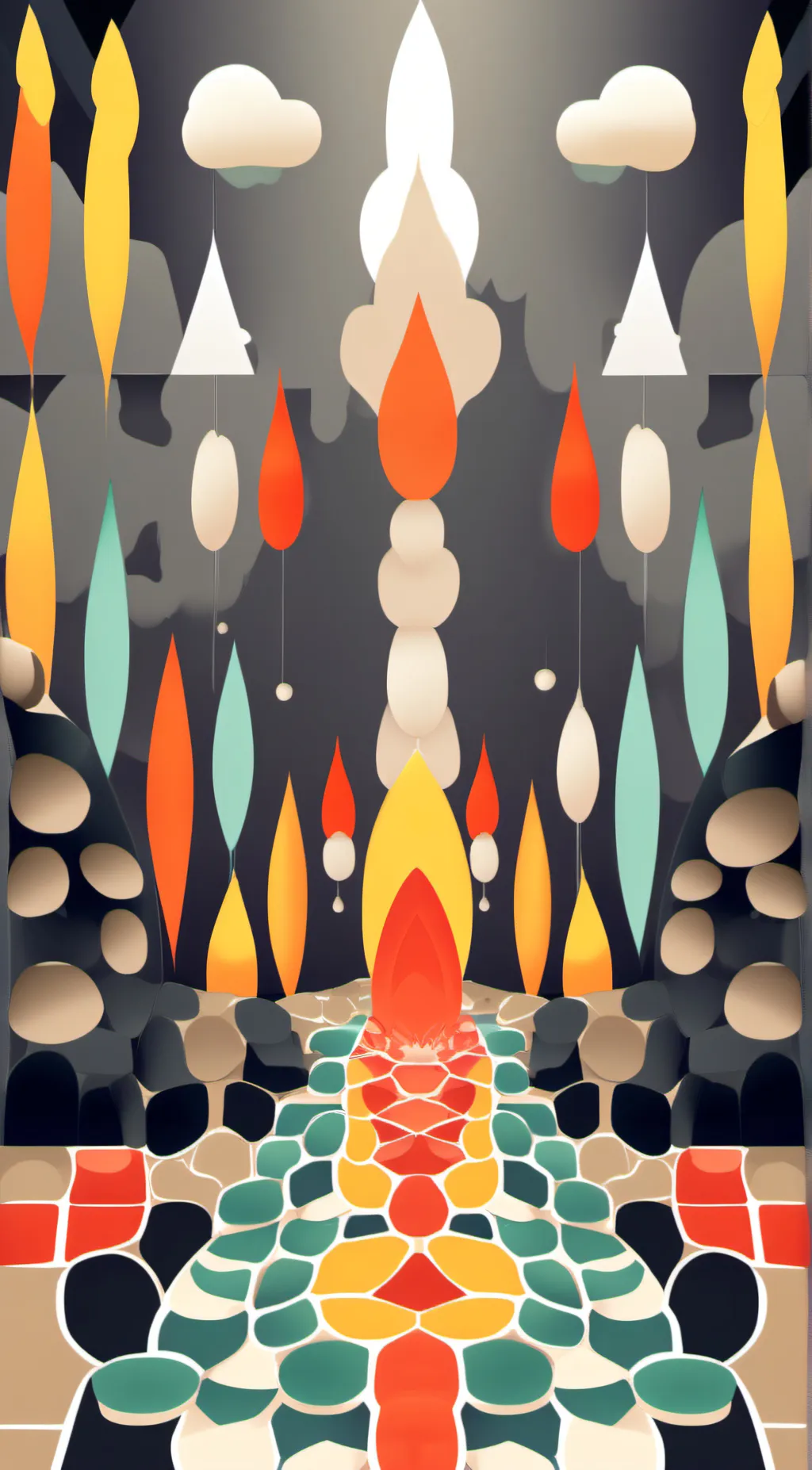 ai character: H A P P Y L A N D background